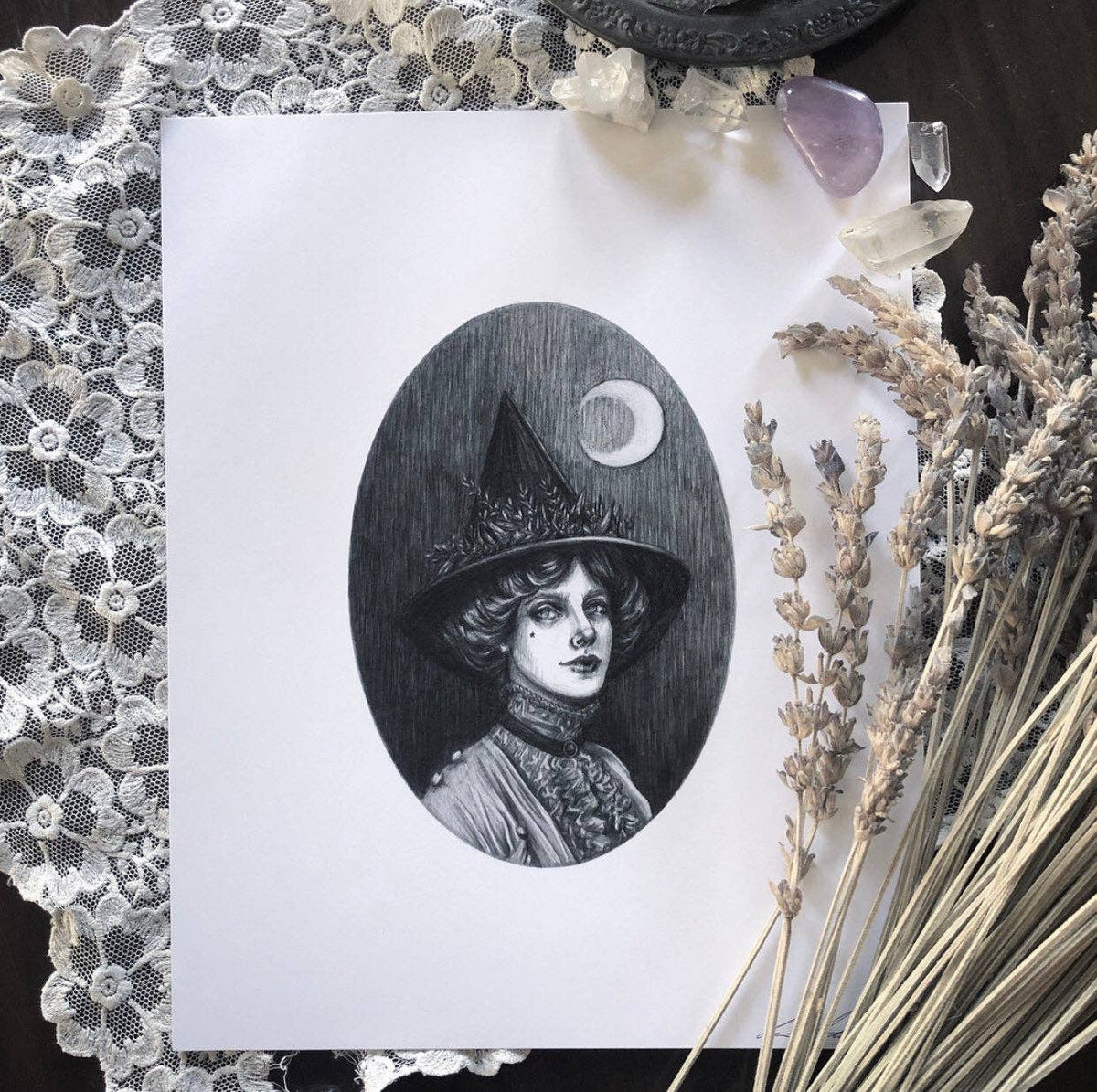 Lavender Moon - Victorian Witch Print