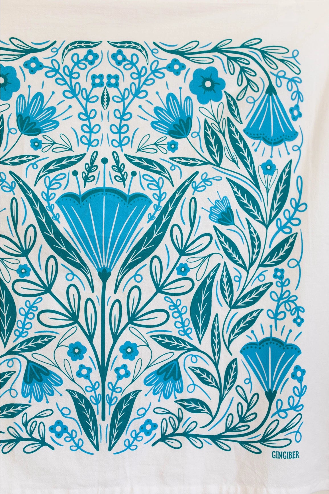 Blue Blossoms Tea Towel