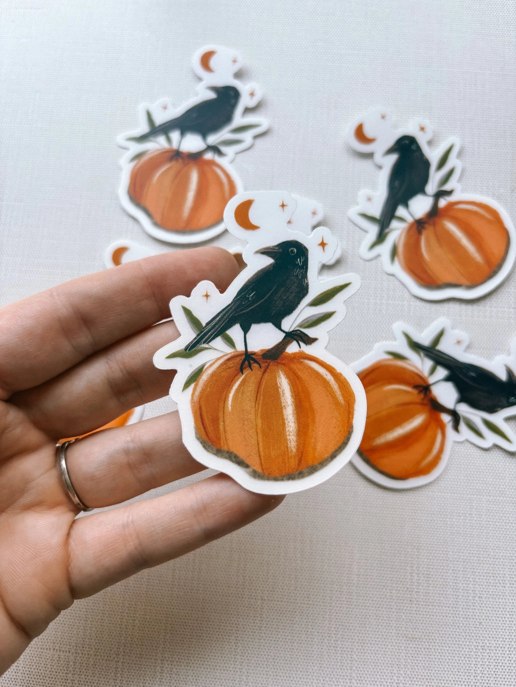 Pumpkin Lovin' Crow Clear Sticker