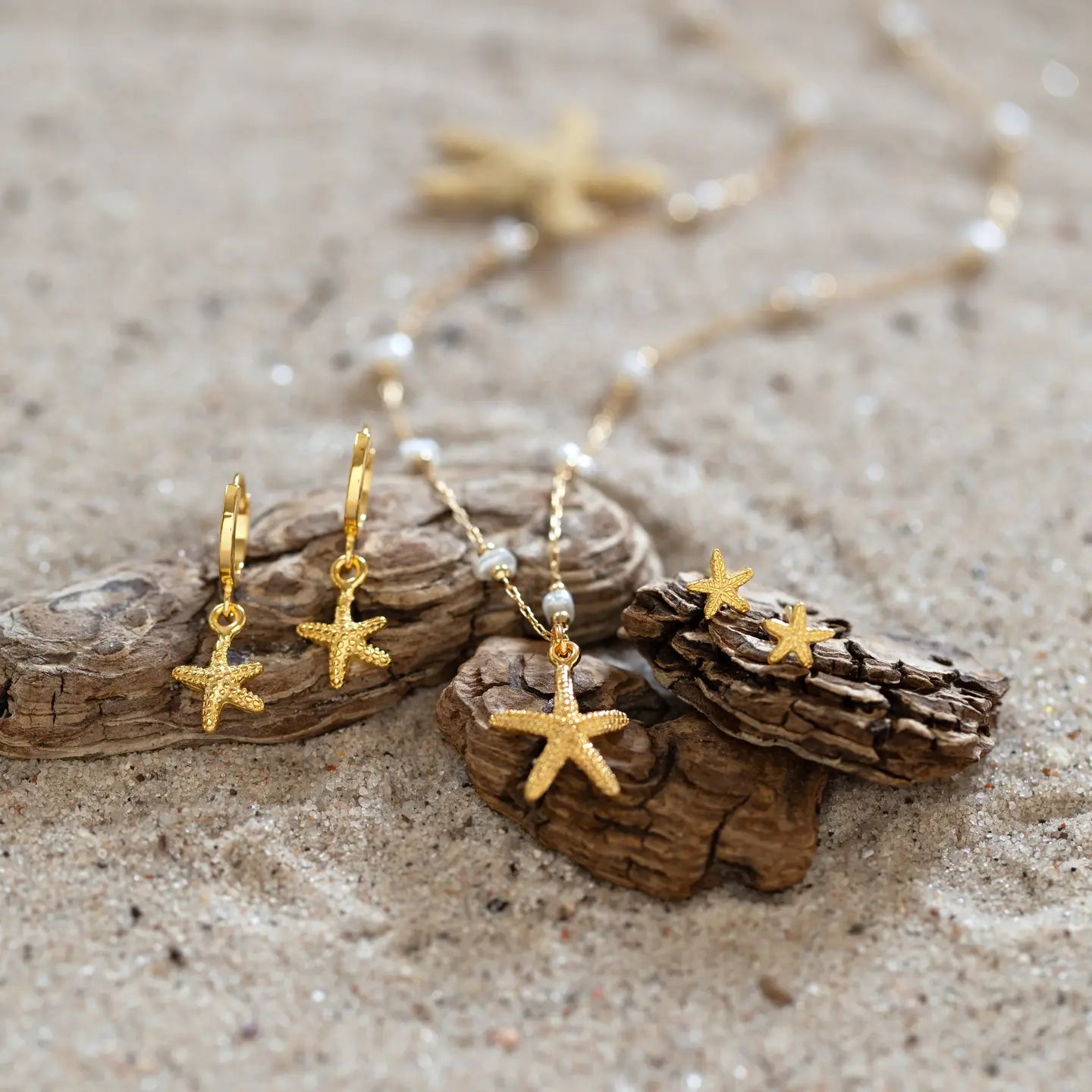 Starfish Huggie Hoop Earrings