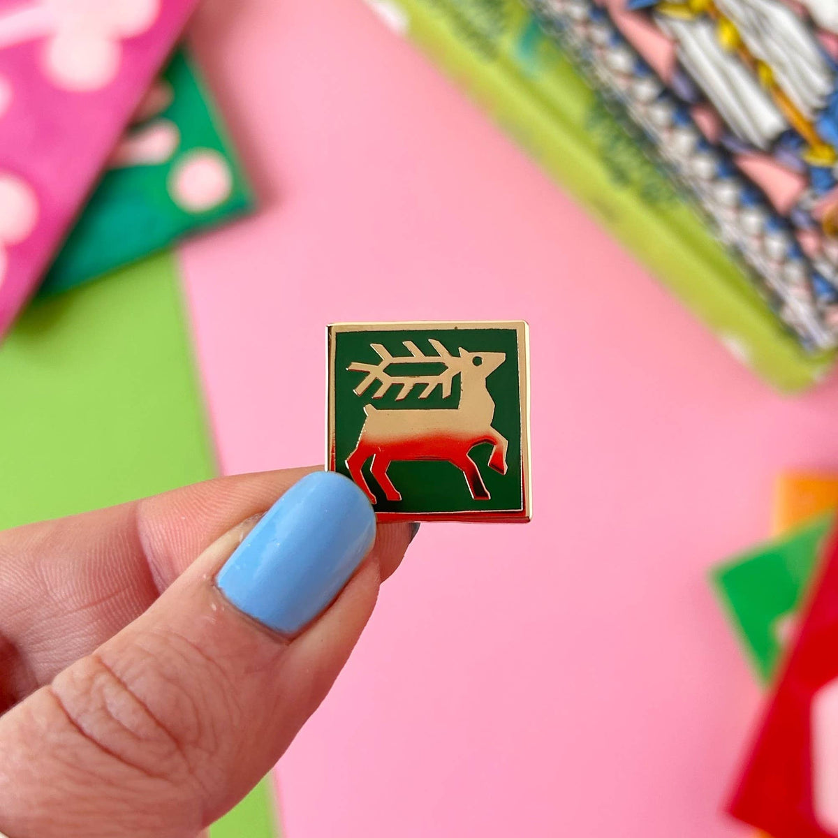 Medieval Deer Tile Pin
