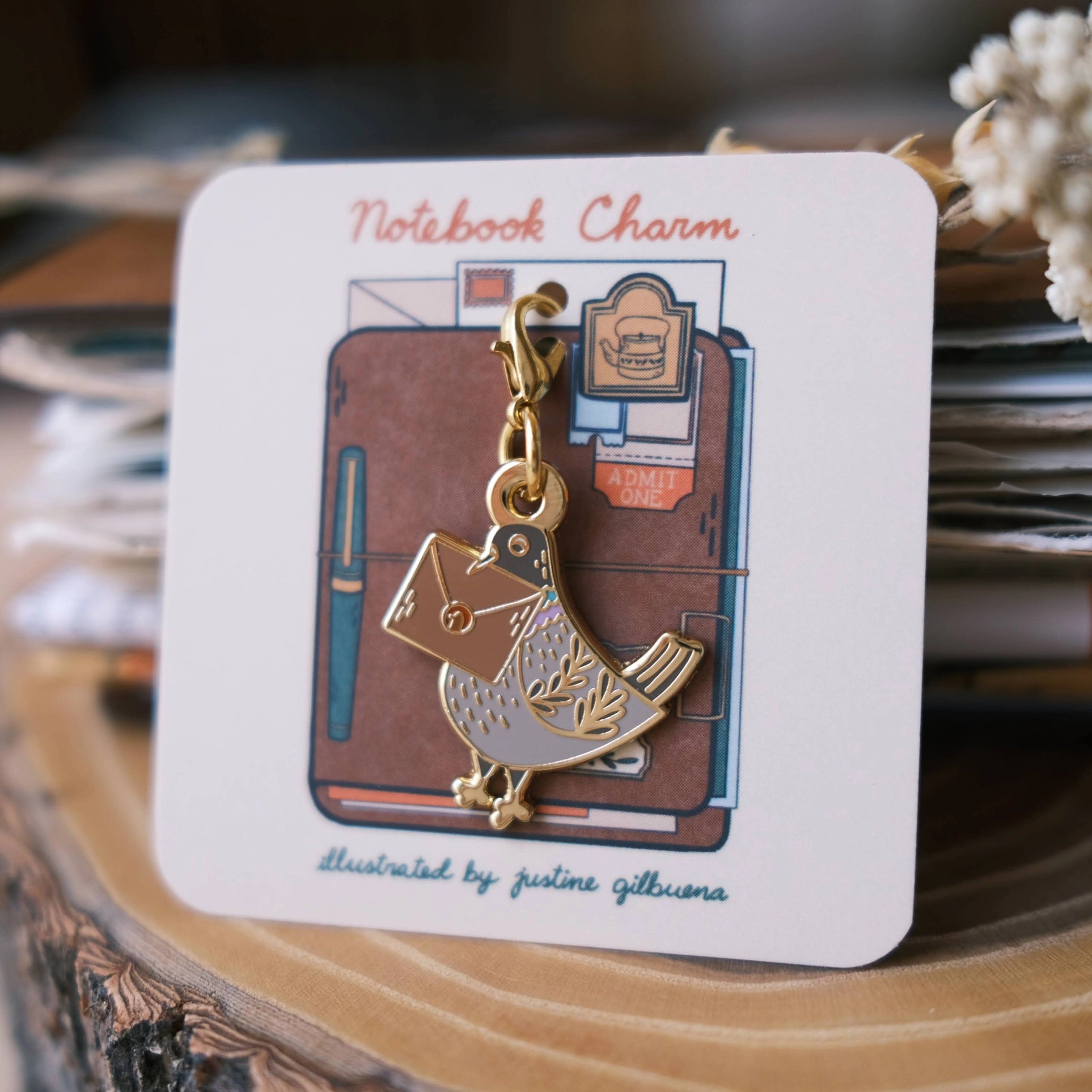 Pigeon Messenger Notebook Charm