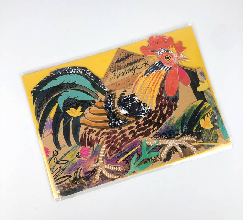 Chickens Collage Concertina Card