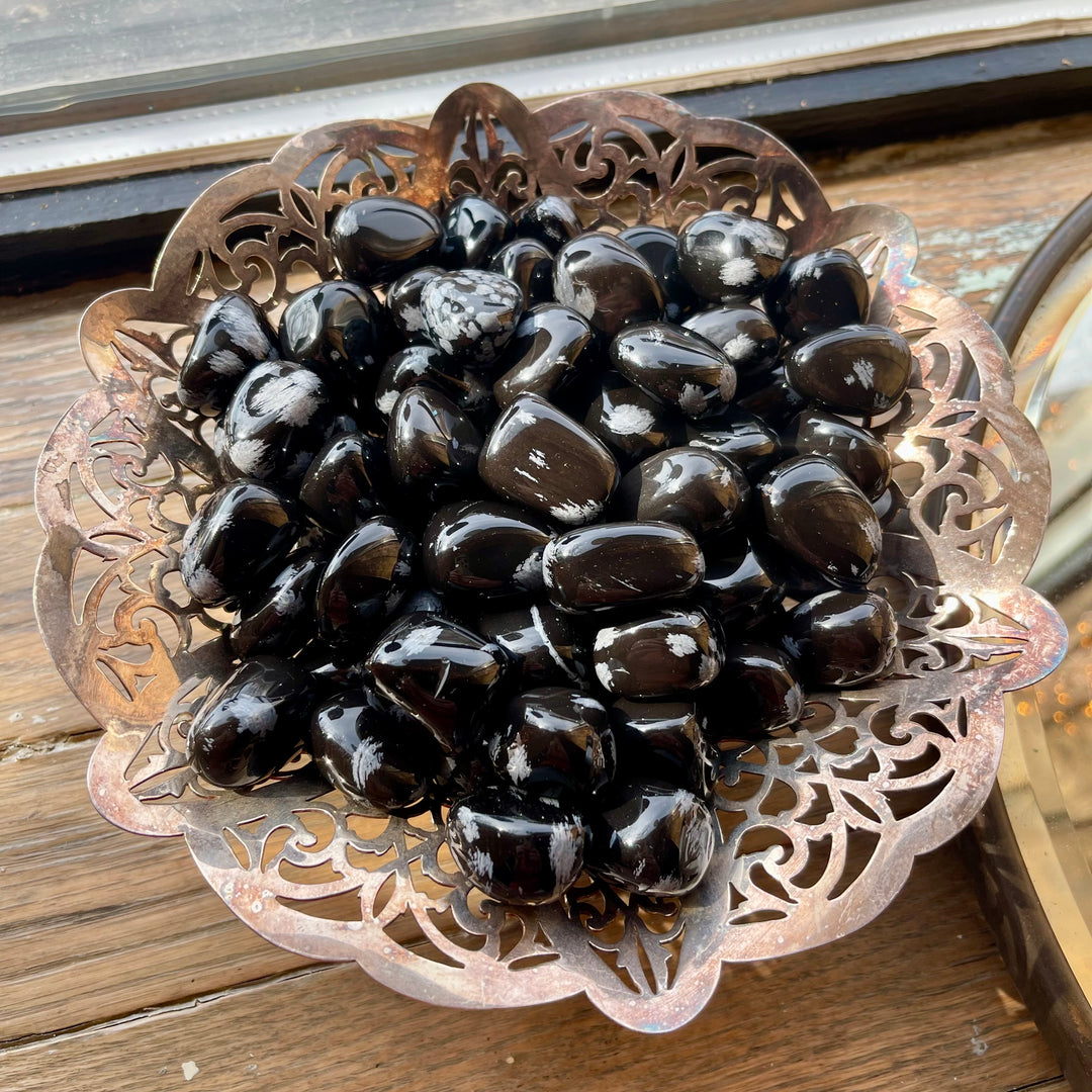 Snowflake Obsidian - Set of 3 Tumbles