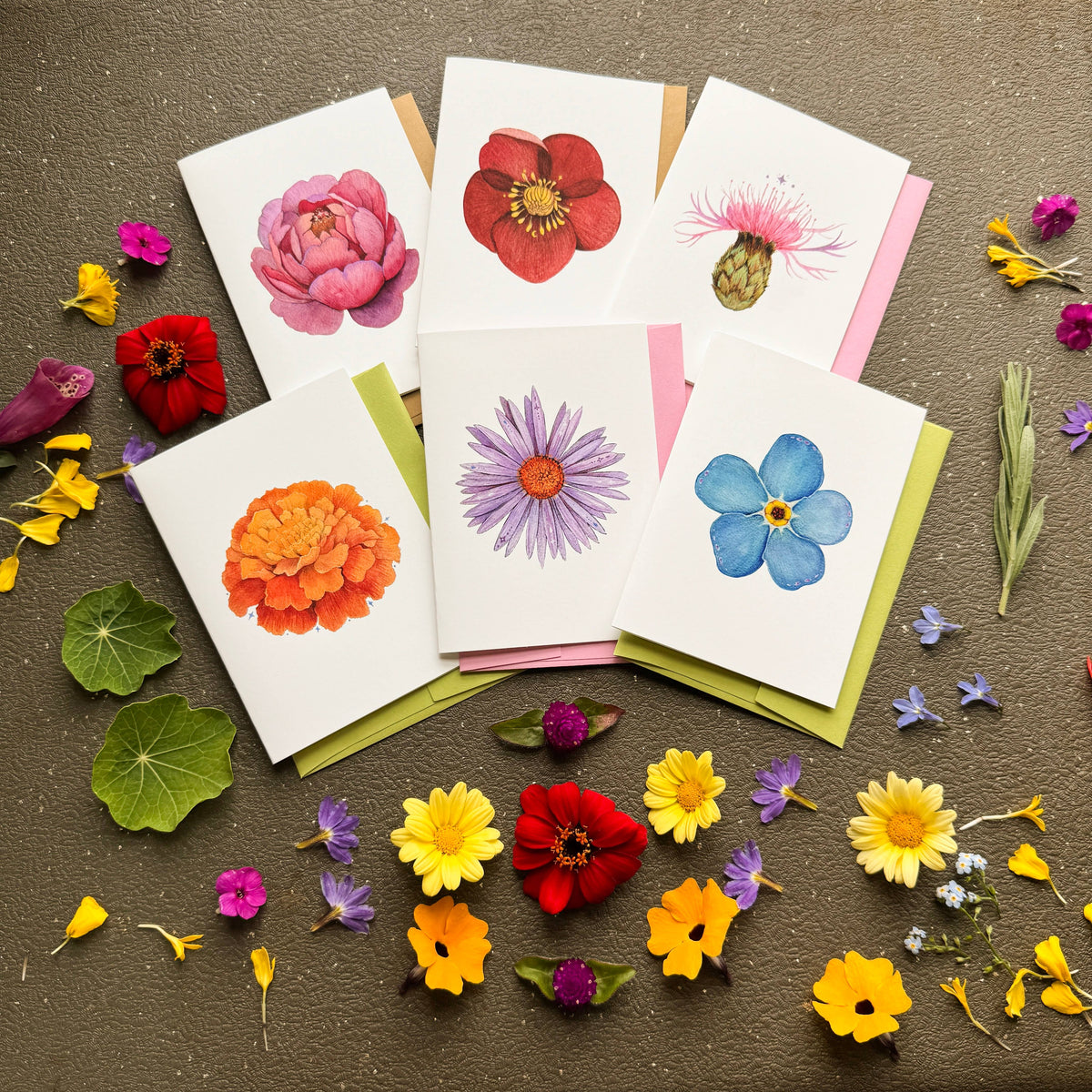 Blooming Flowers Small Card Set