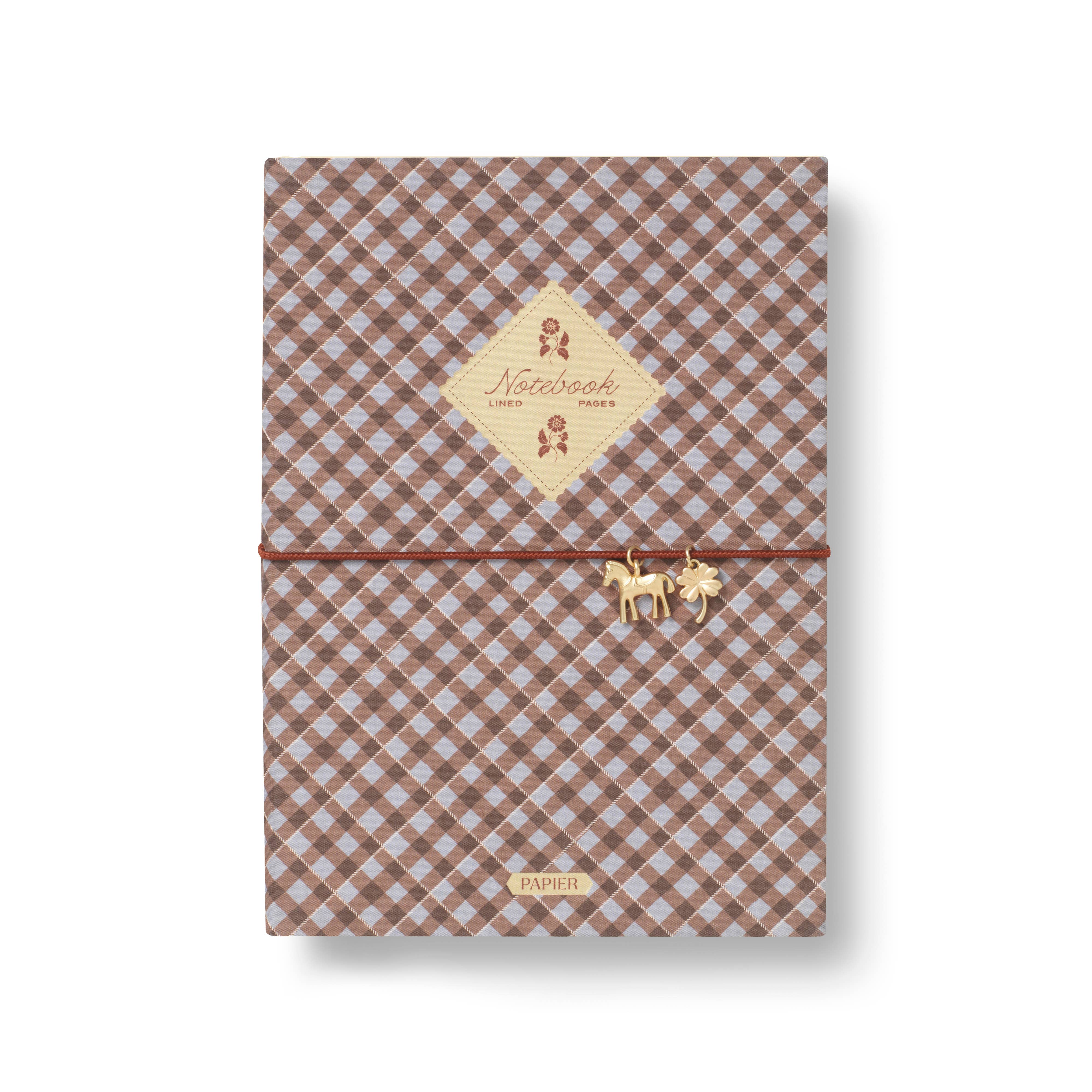 Plaid Fabric Charmed Lined Notebook