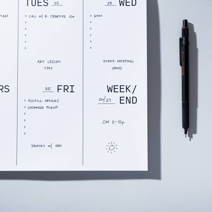 Utilitarian Weekly Desk Planner