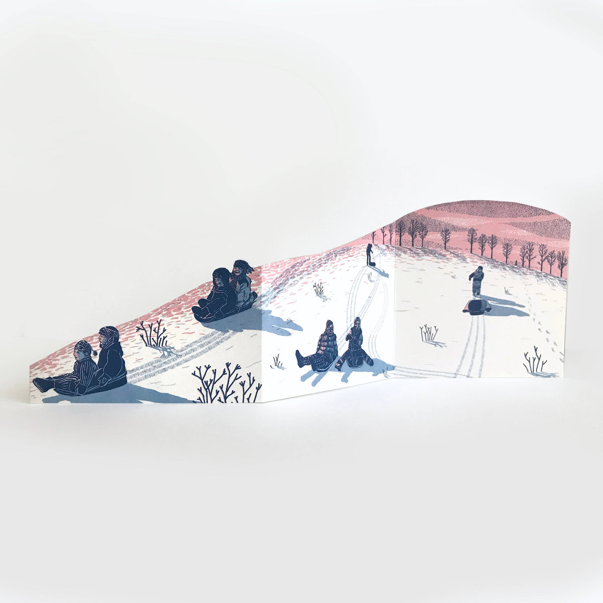 Sledging at Dusk Concertina Card