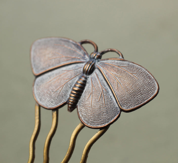 Butterfly Brass Hair Comb