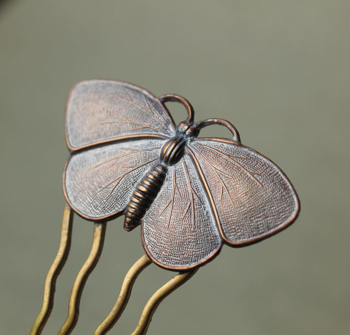 Butterfly Brass Hair Comb