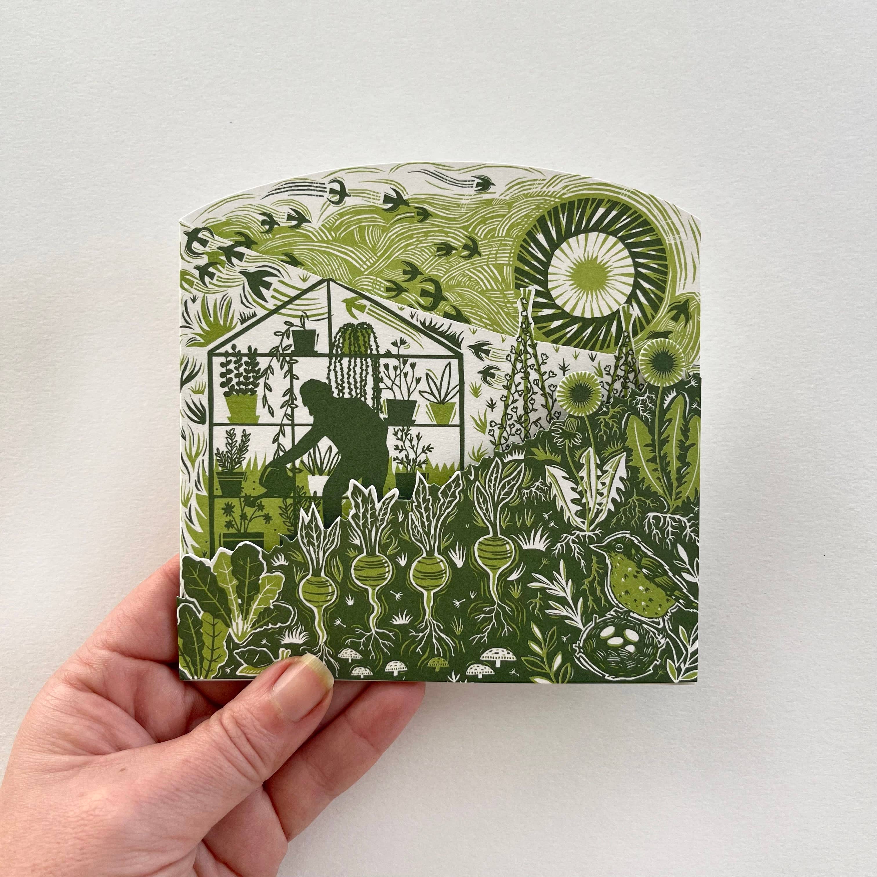 Allotment Greenhouse Concertina Card + Decoration