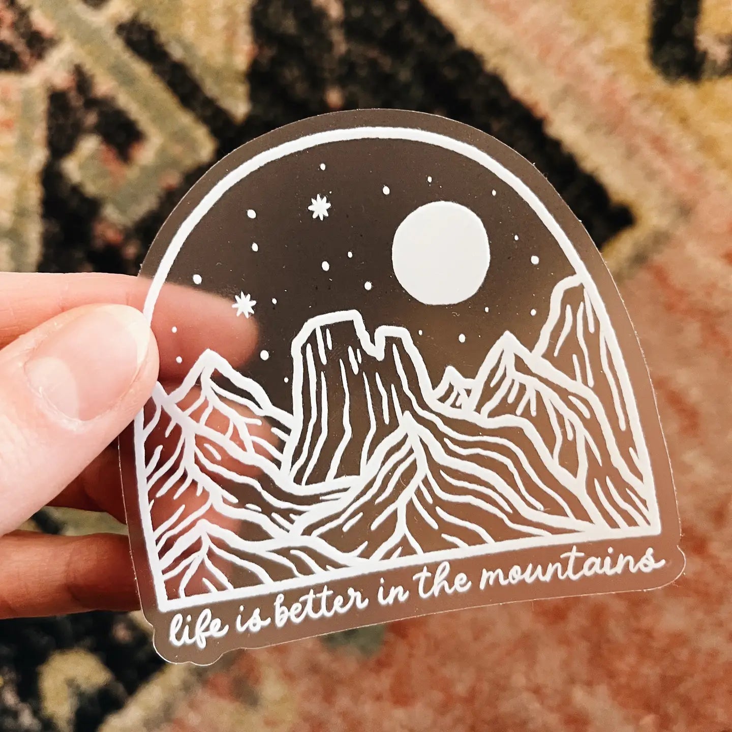 Life is Better in the Mountains Clear Sticker