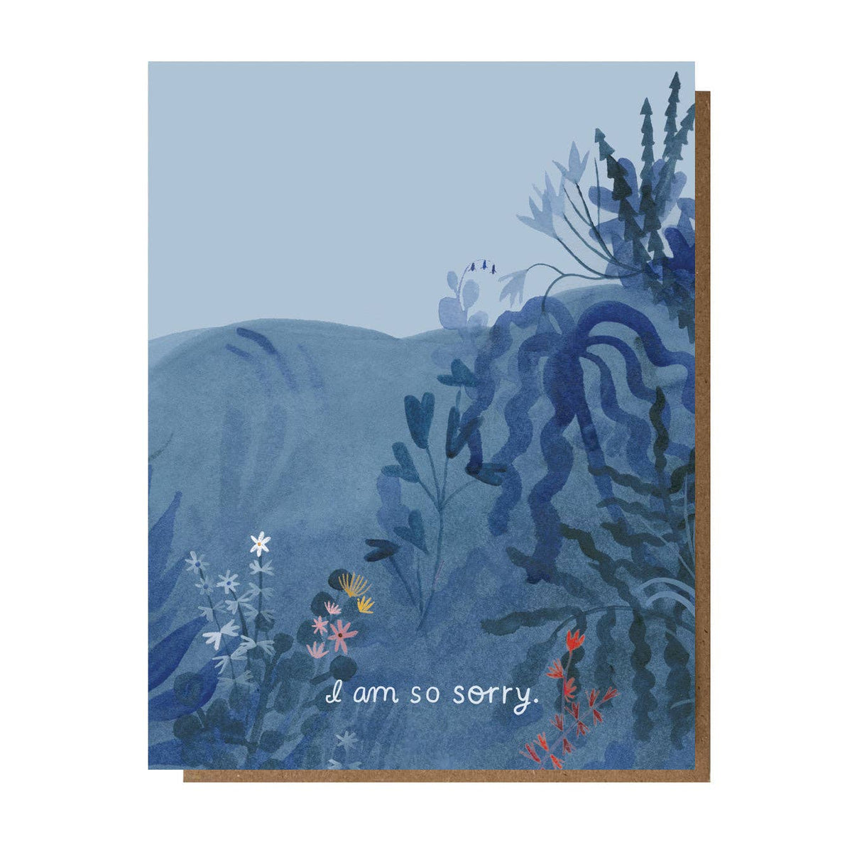 I Am So Sorry Somber Florals Card