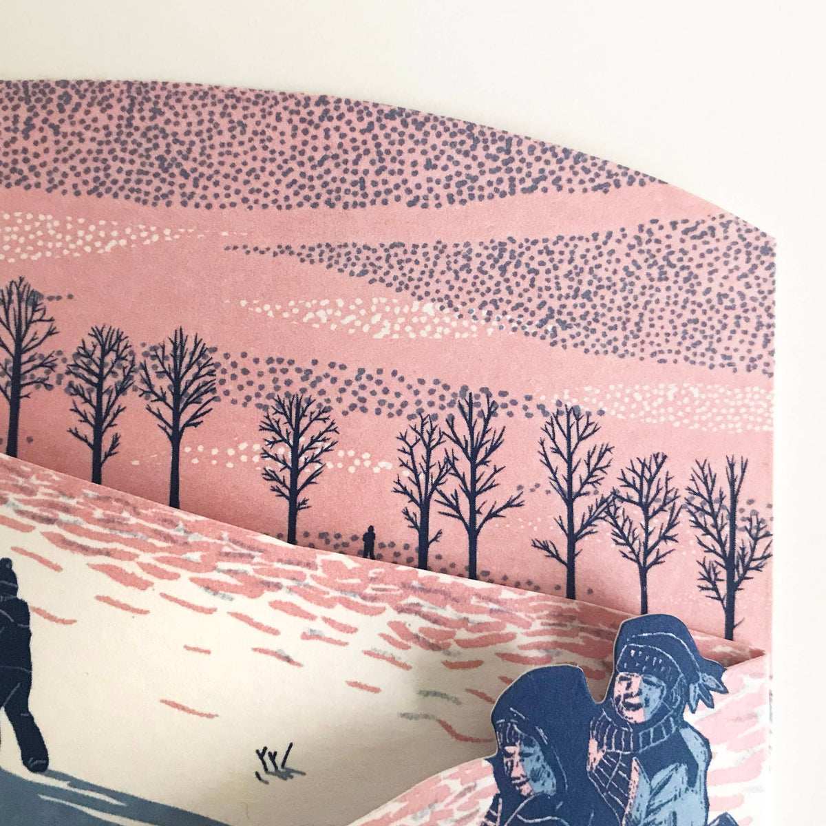 Sledging at Dusk Concertina Card