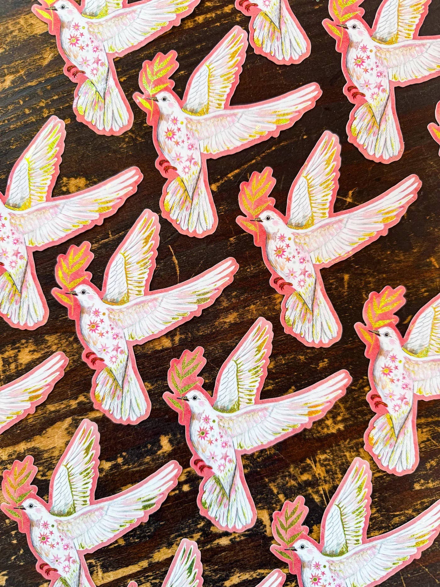 Dove Glitter Sticker