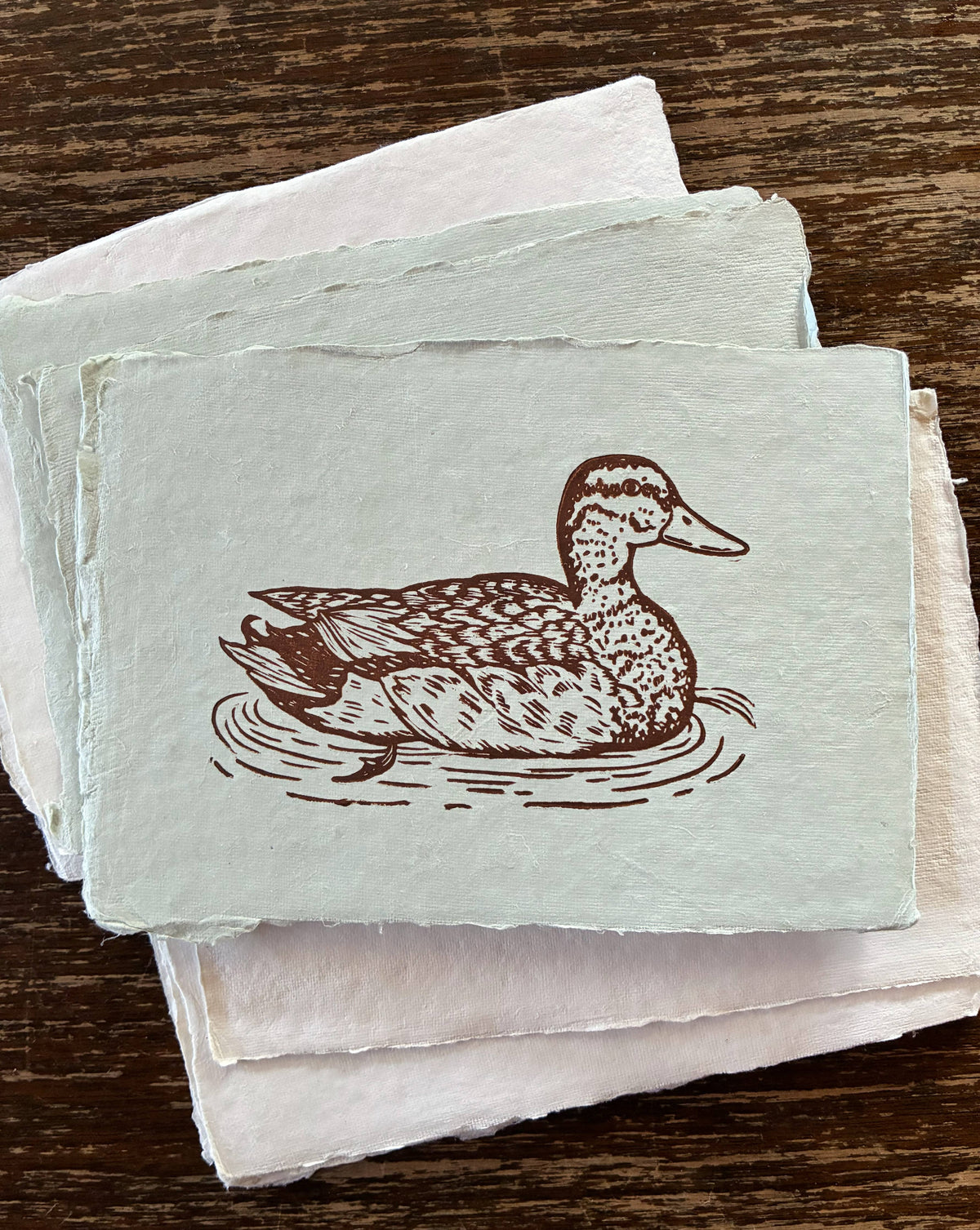 Brown Duck Block Print - 5" x 7"