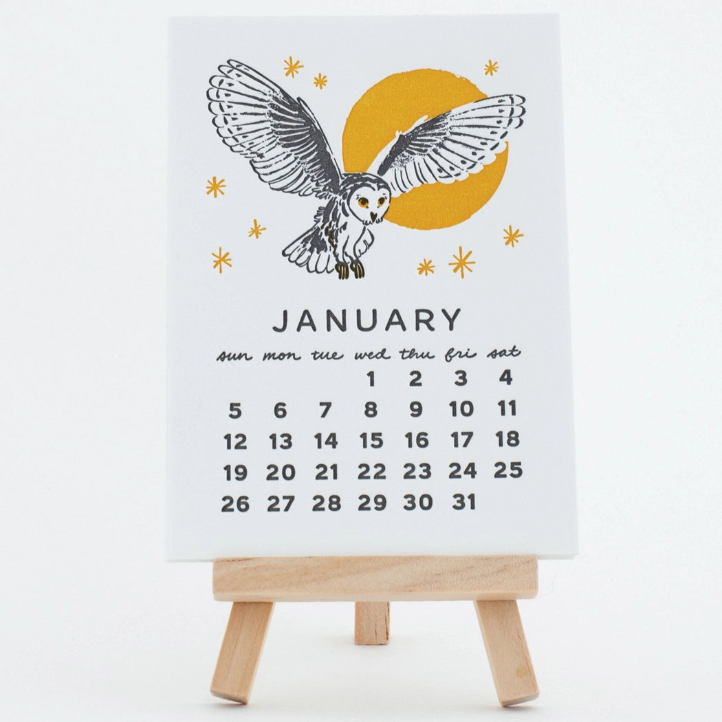 Letterpress Desk Calendar 2025 