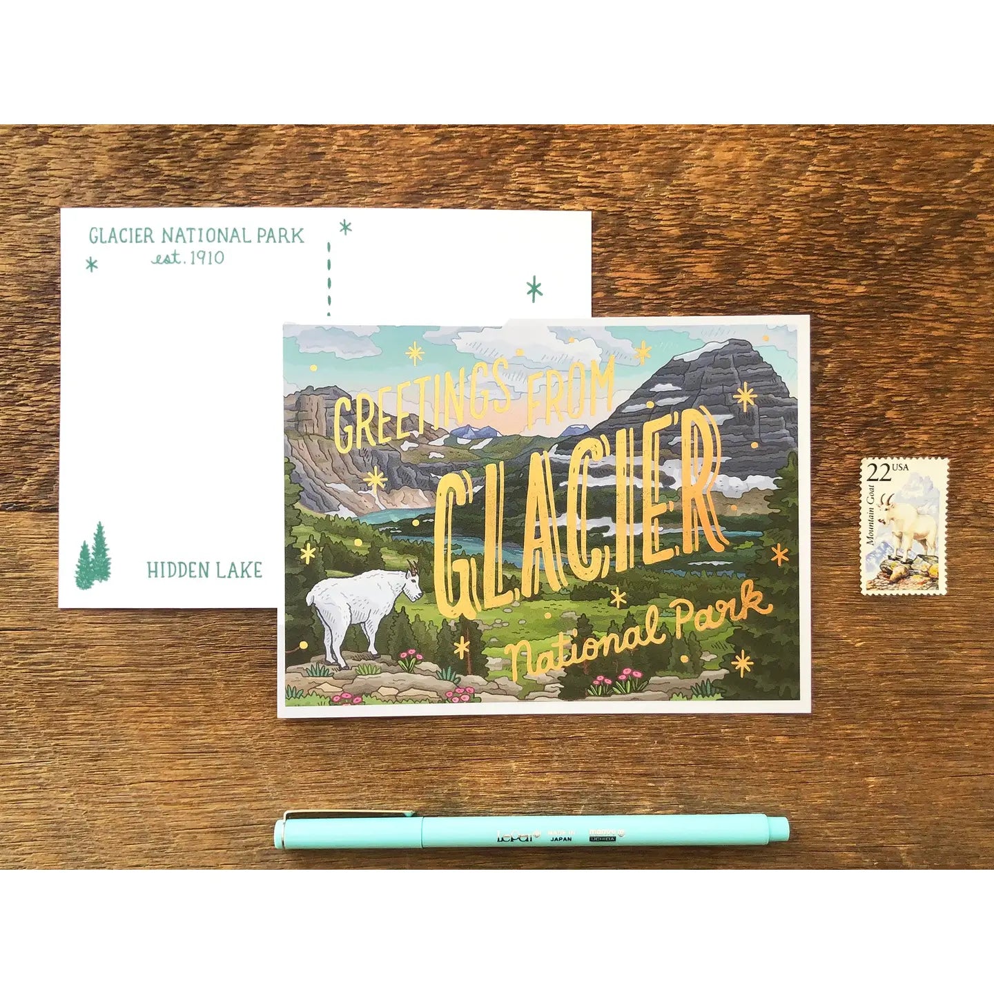National Parks Foiled Postcards - 15 Parks