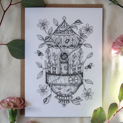 Ladybug House Card