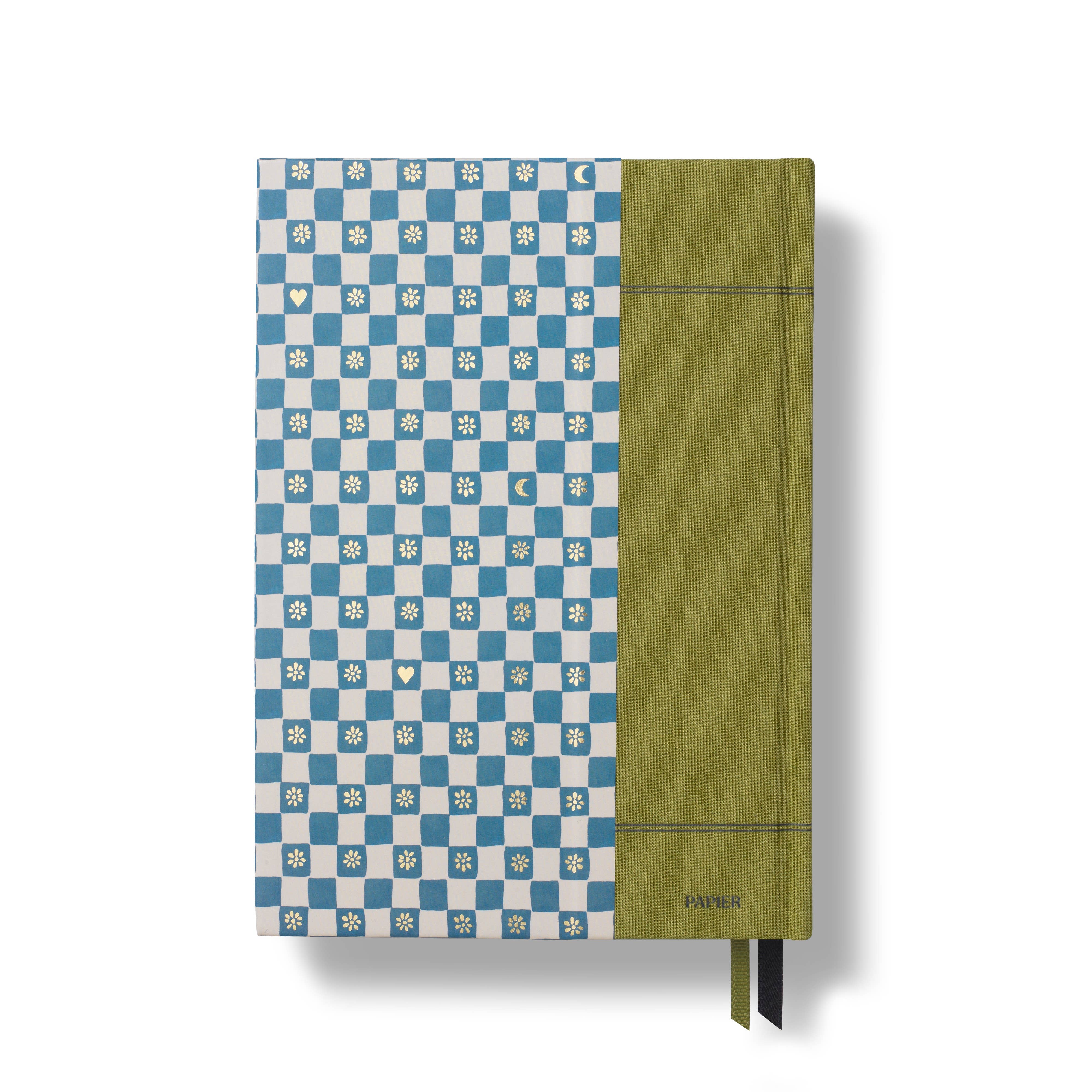 Checkered Night Sky Fabric Guided Wellness Journal