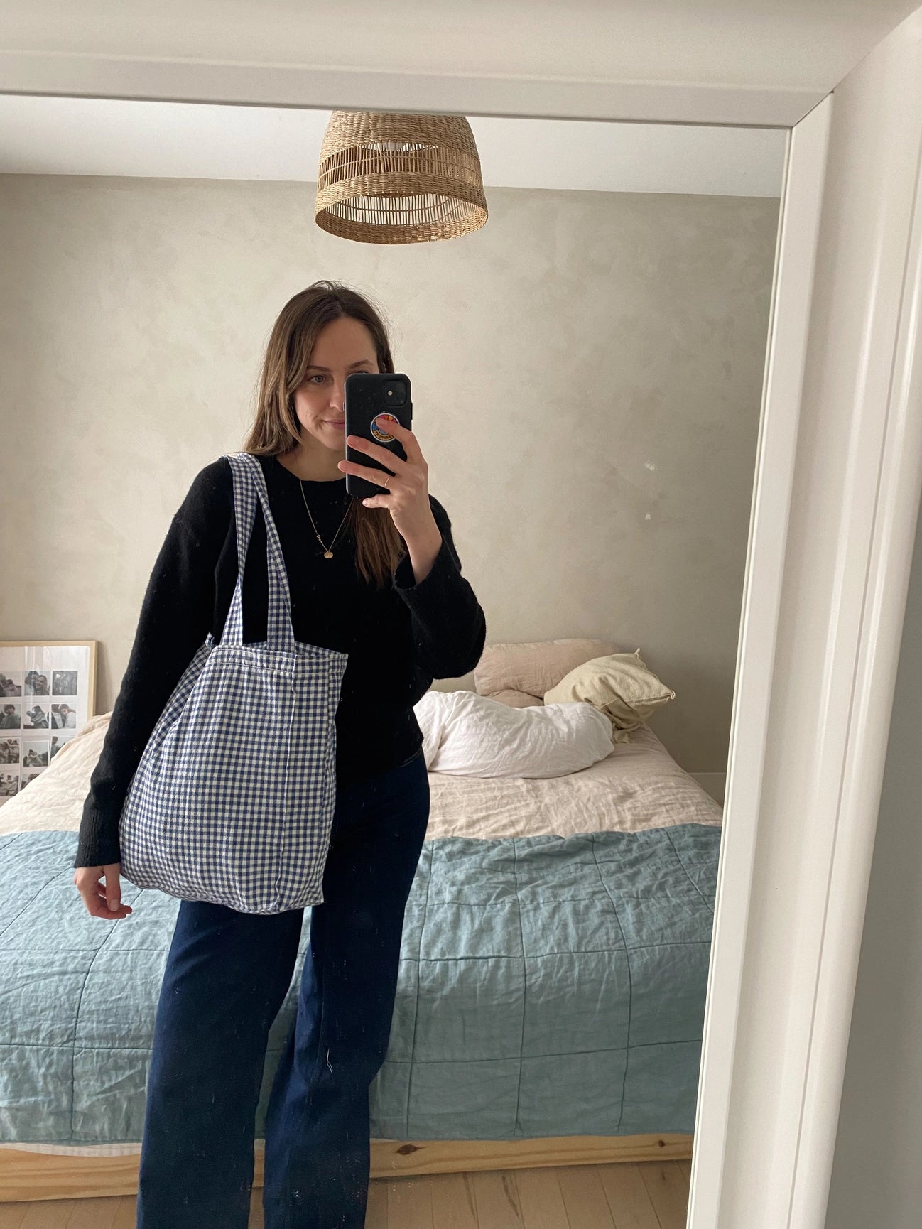 Farmstand Gingham Organic Cotton Tote Bag - 4 Shades