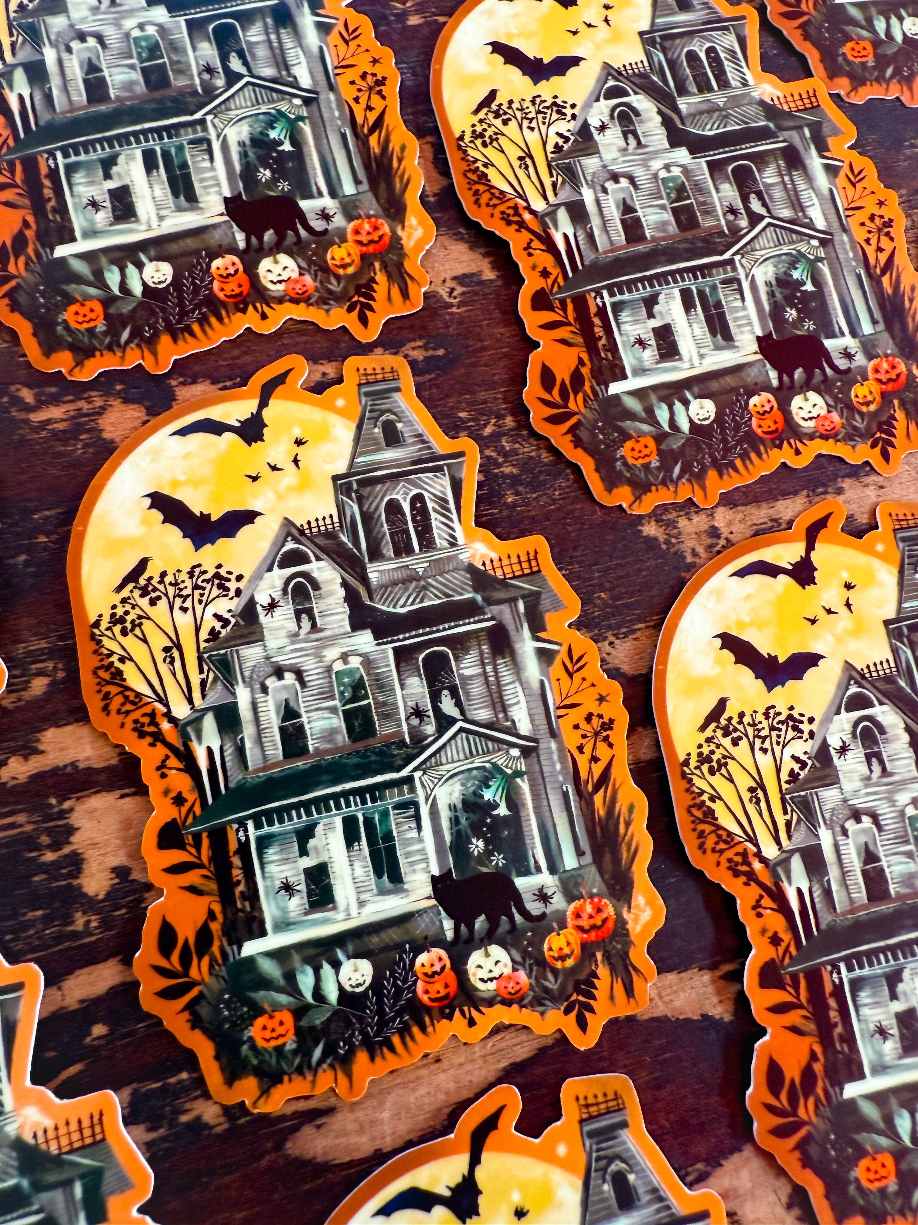 Glow-in-the-Dark Haunted House Sticker