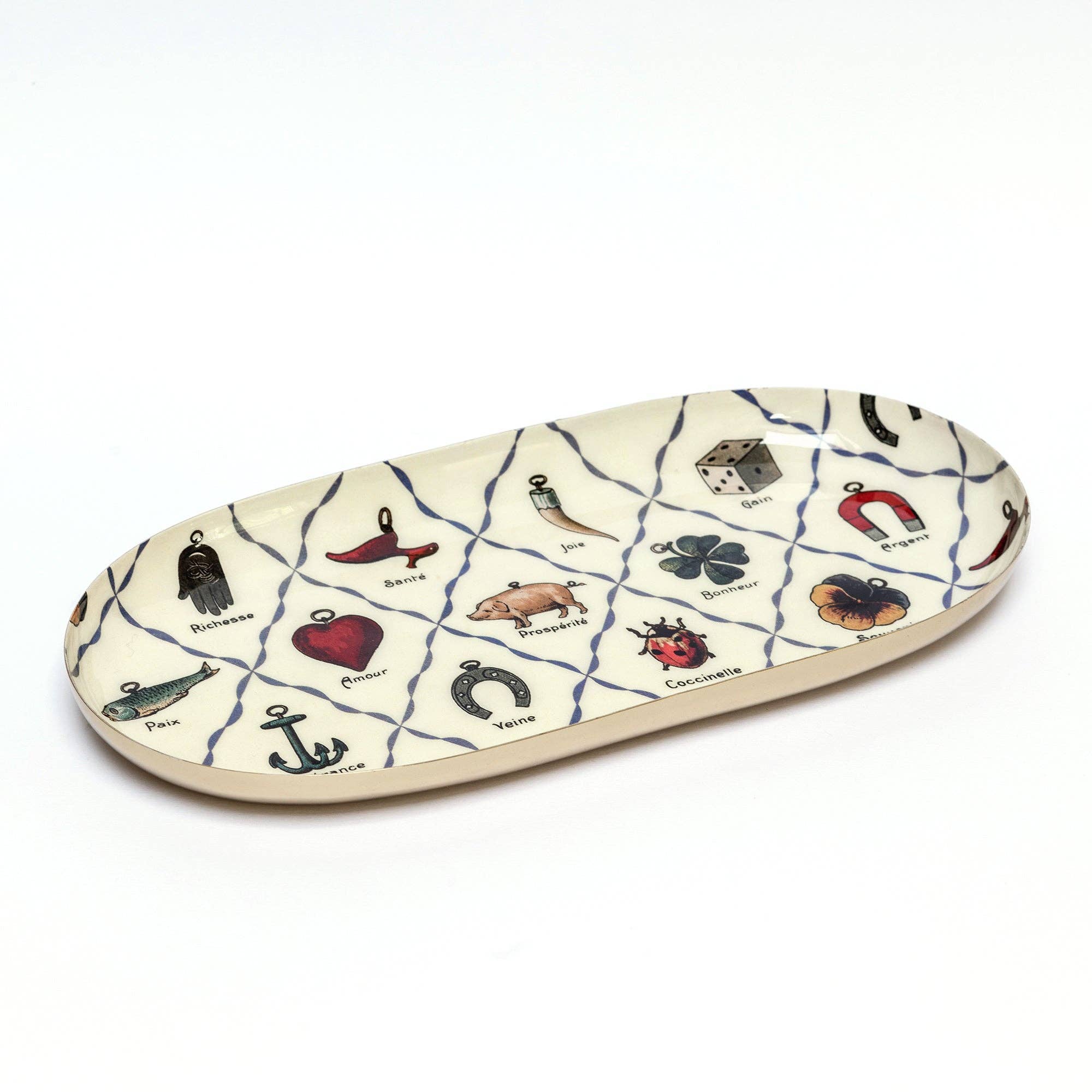 Lucky Charms - Oval Enamel Tray