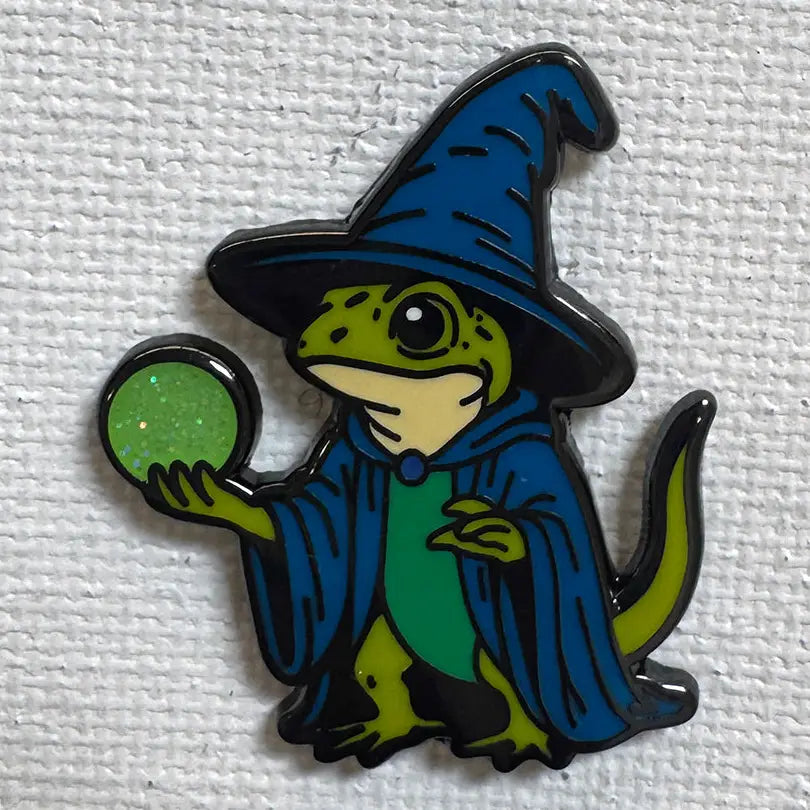 Lizard Wizard with Orb Pin
