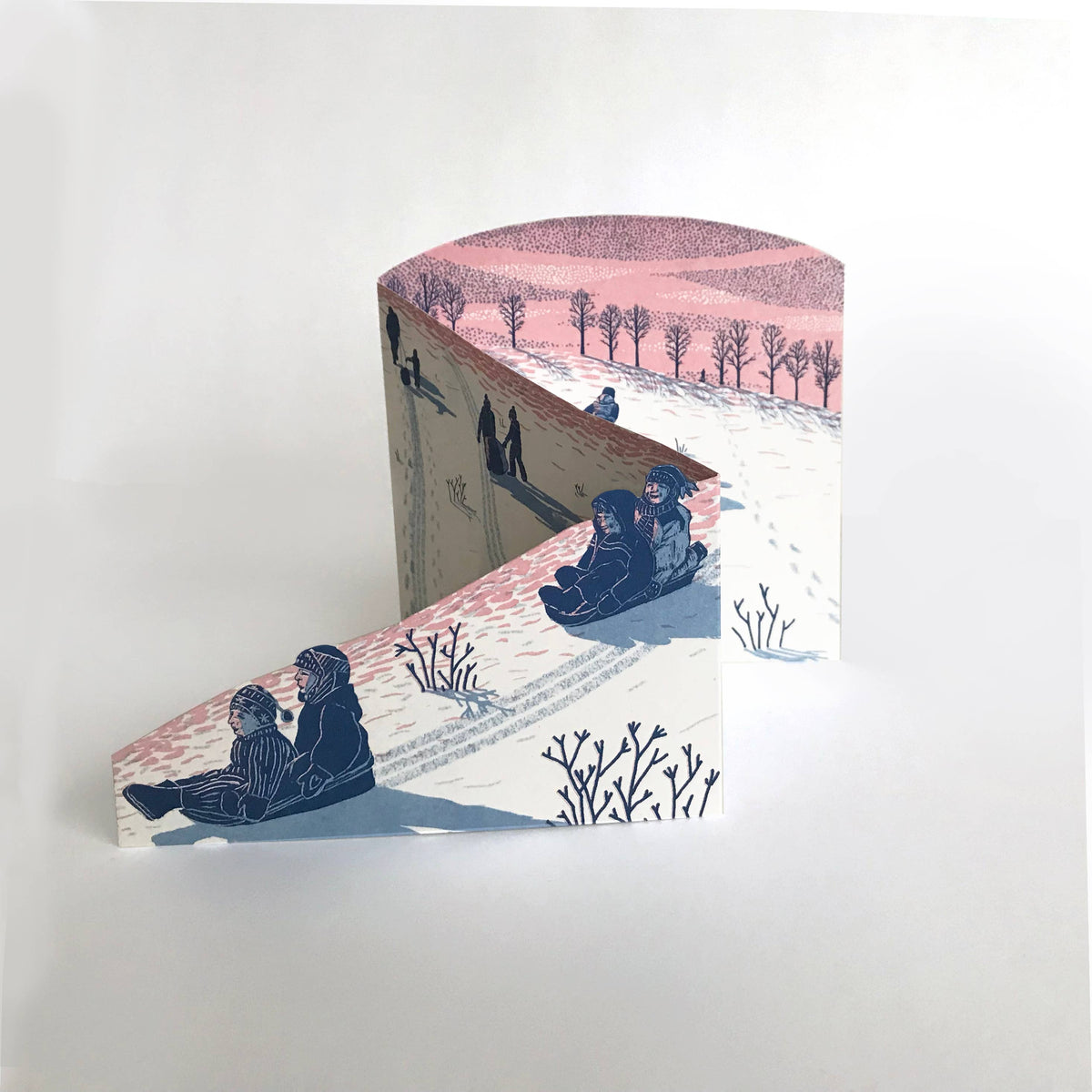 Sledging at Dusk Concertina Card