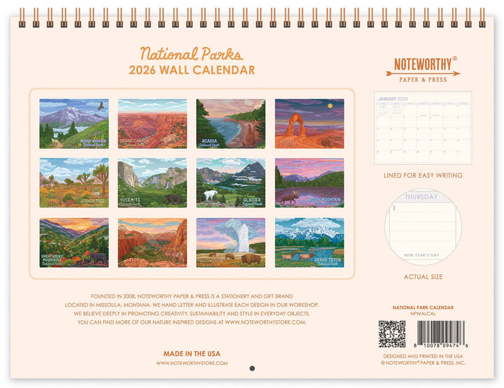 National Parks Wall Calendar