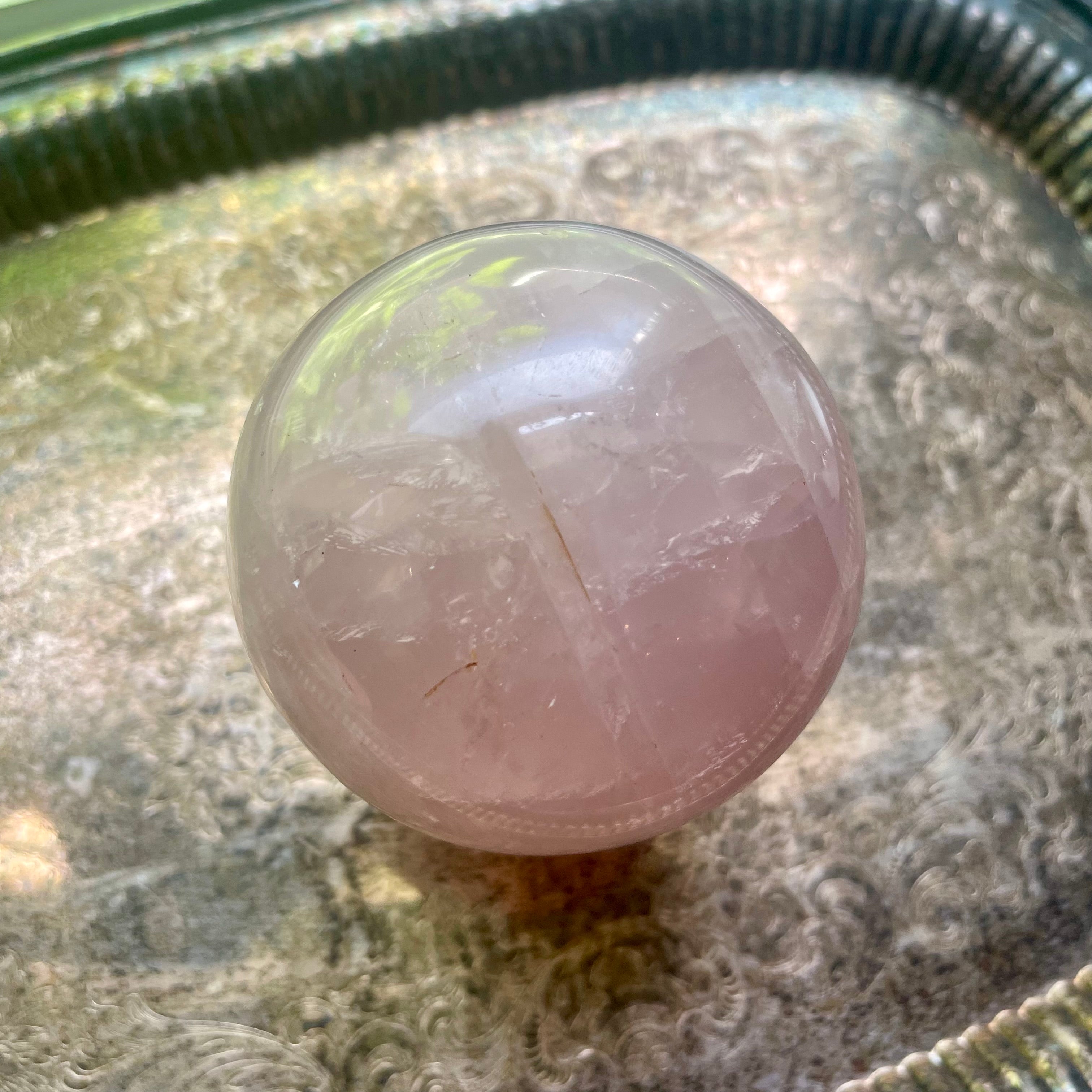 Jumbo Rose Quartz Crystal Sphere - Aphrodite's Pearl