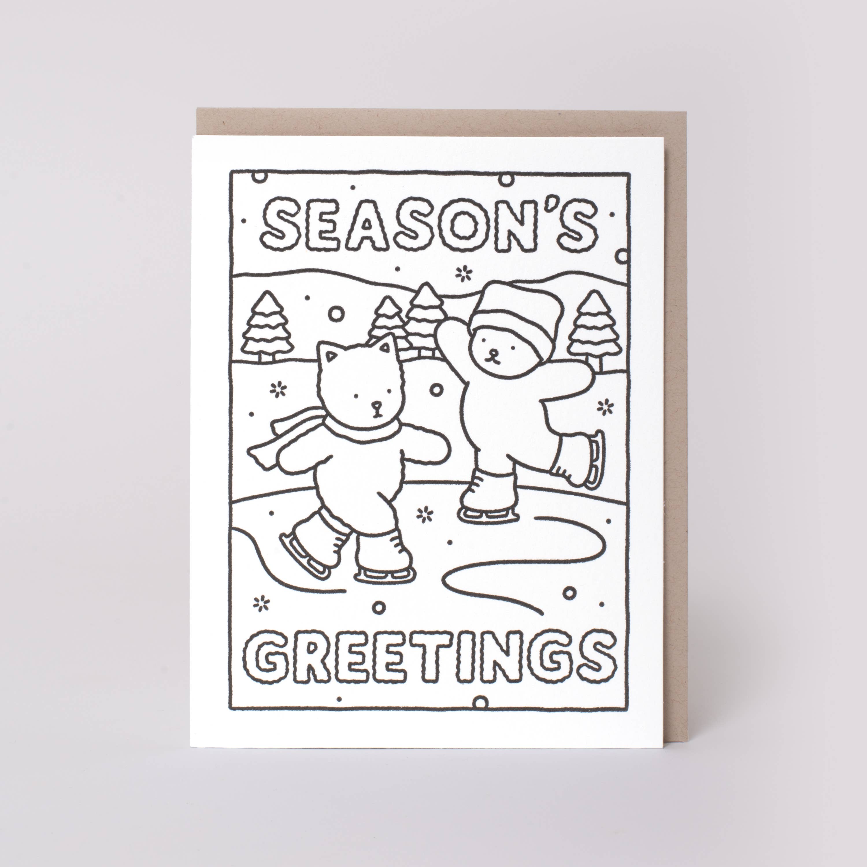 Bobbie Goods Season's Greetings Color-Me-In Card
