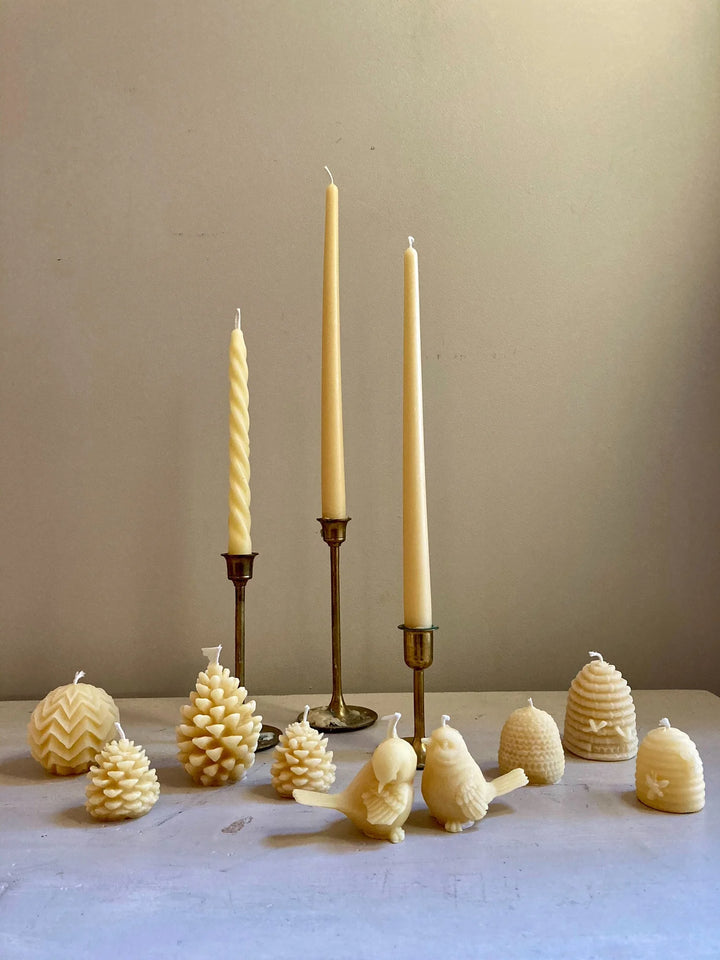10" Taper Beeswax Candles - Natural