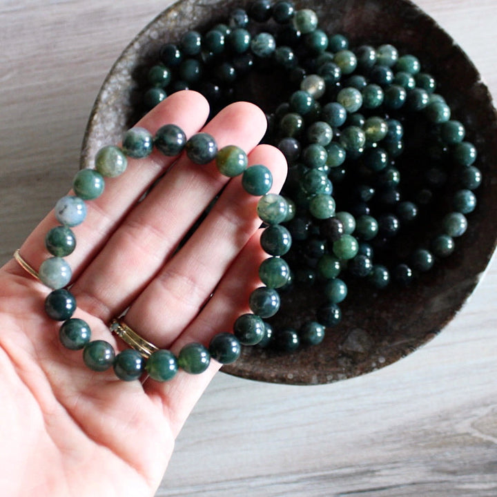 Moss Agate - Crystal Bracelet