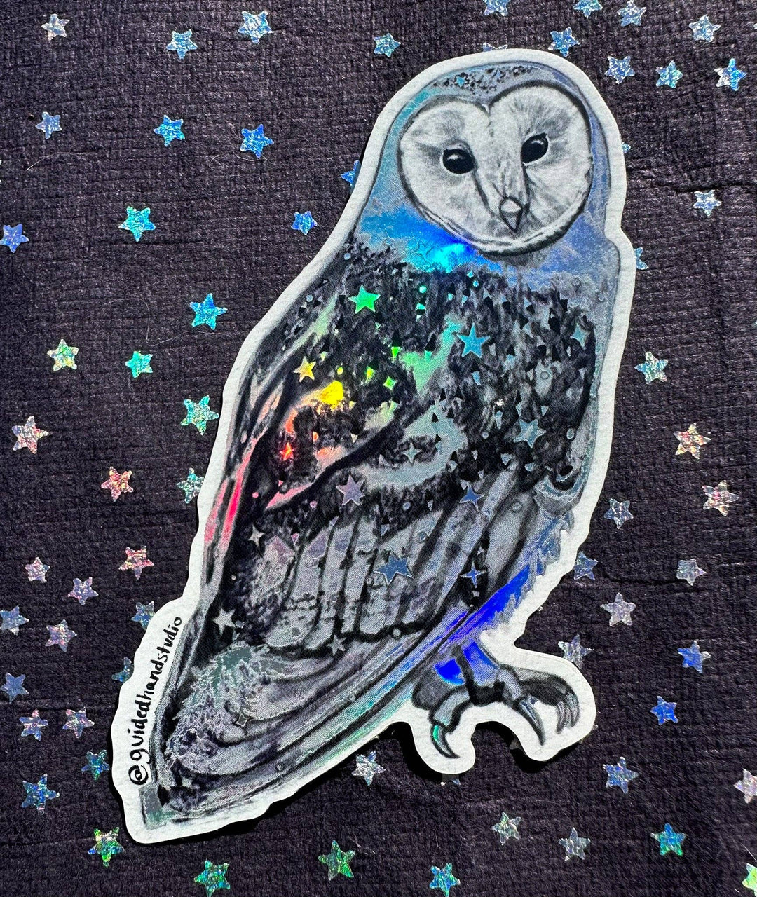 Holographic Barn Owl Sticker