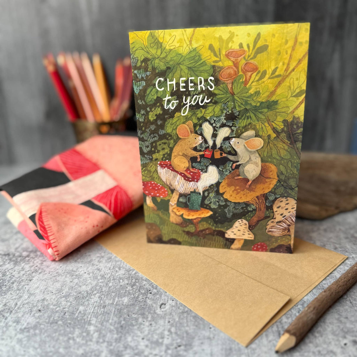 Mushroom Mice Cheers to You Birthday Card