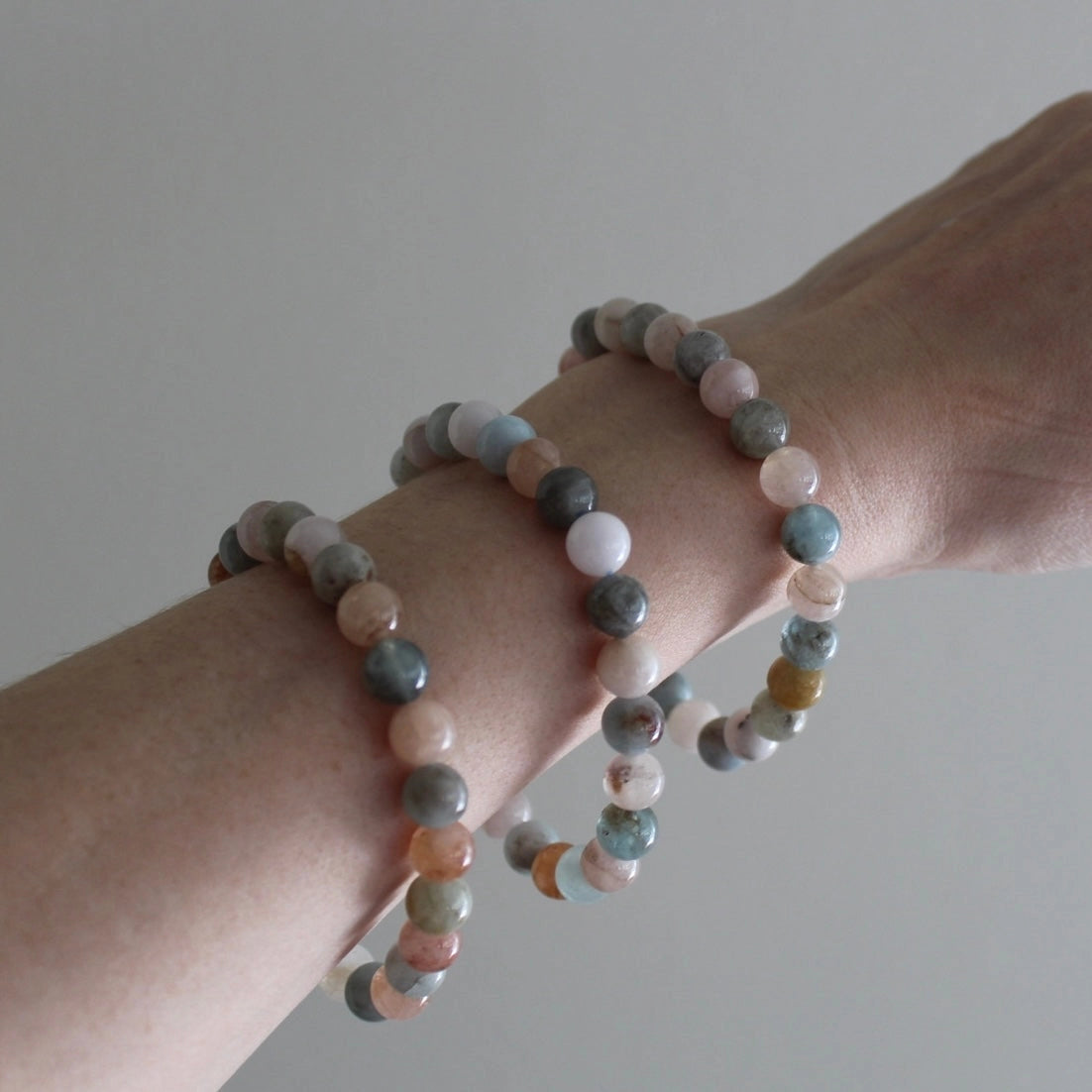 Morganite & Aquamarine - Crystal Bracelet