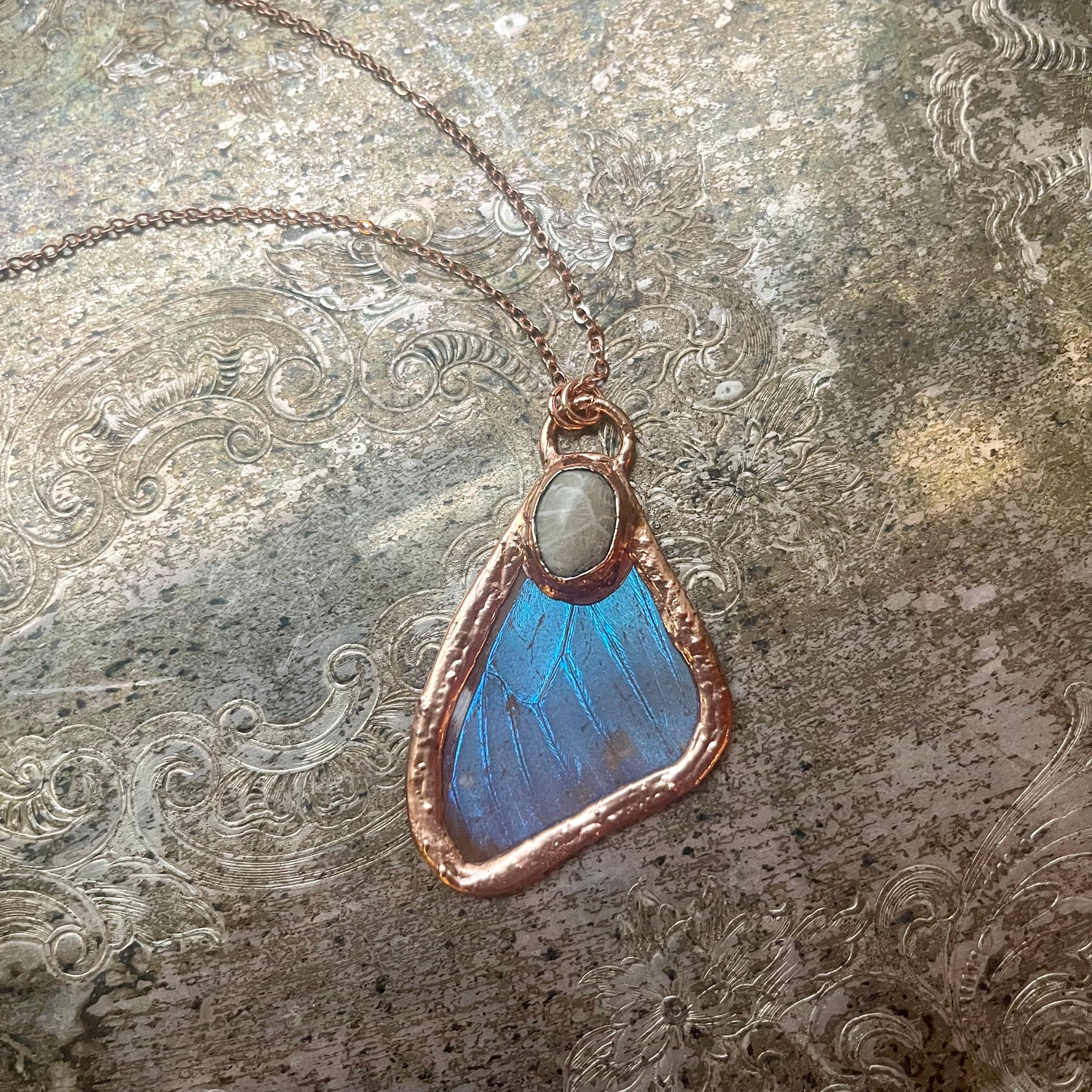 Butterfly Wing and Crystal Necklaces - New Ocean Variants