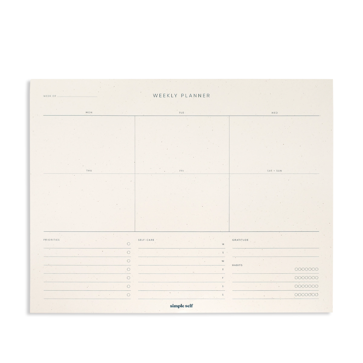 Weekly Planner Notepad - Simple Self