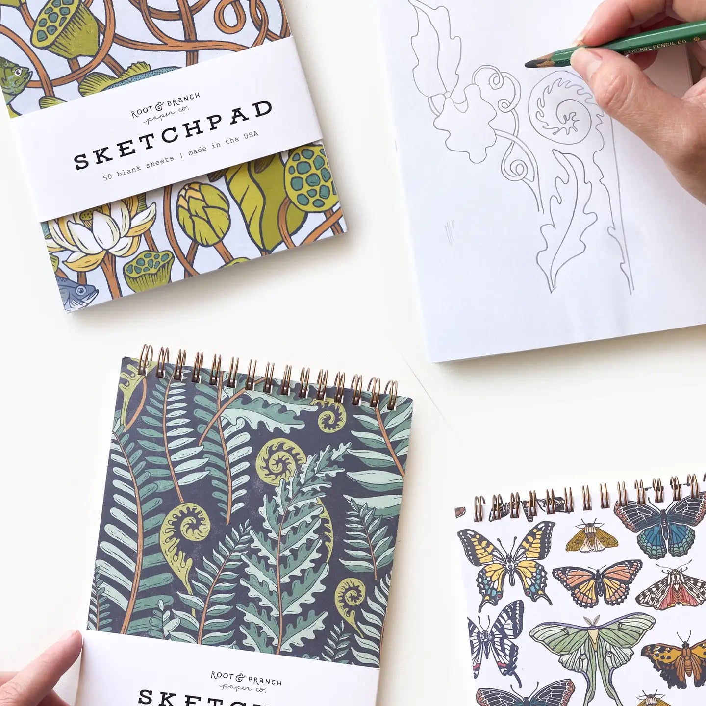 Forest Fern Spiral Bound Sketchpad