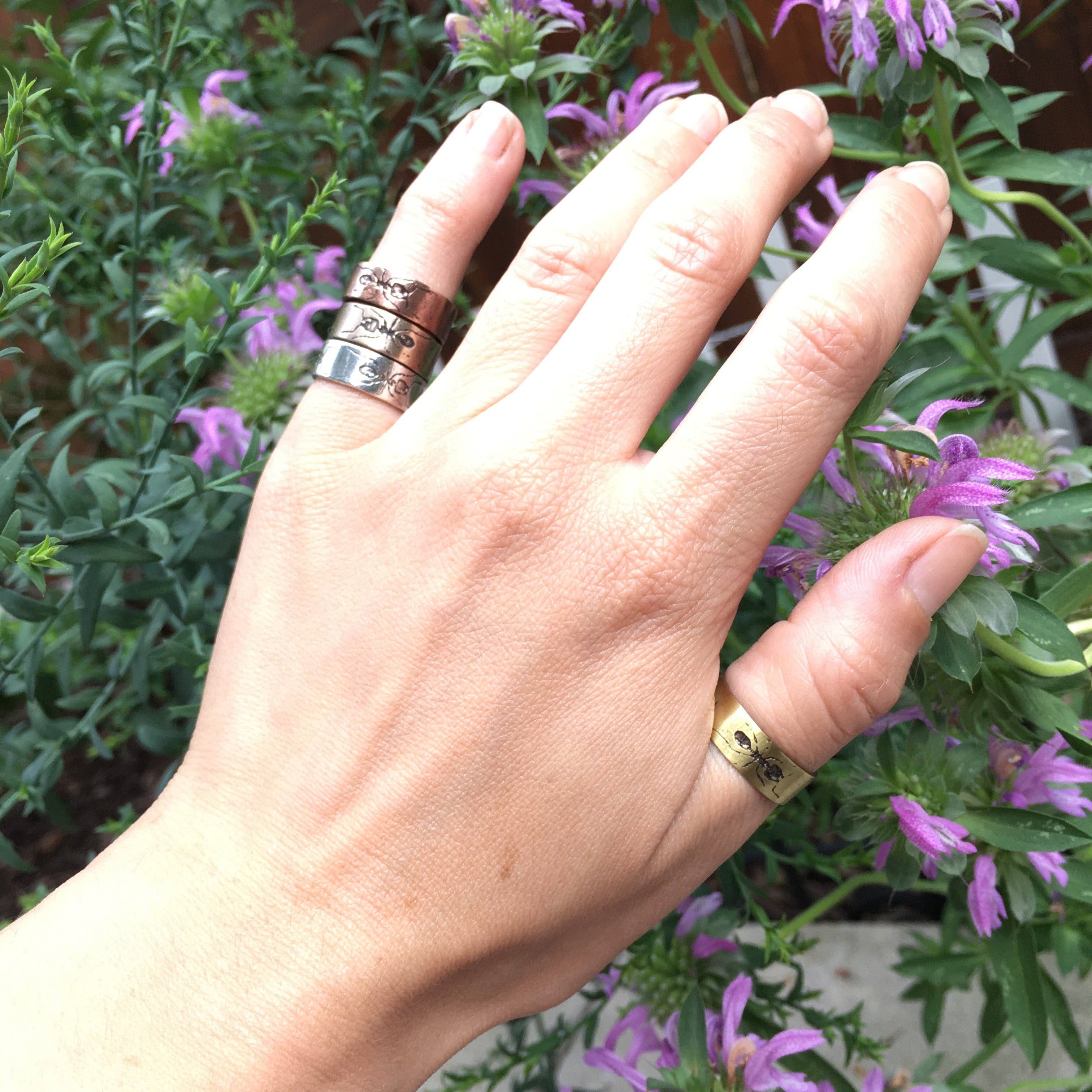 Handmade Brass Ant Ring