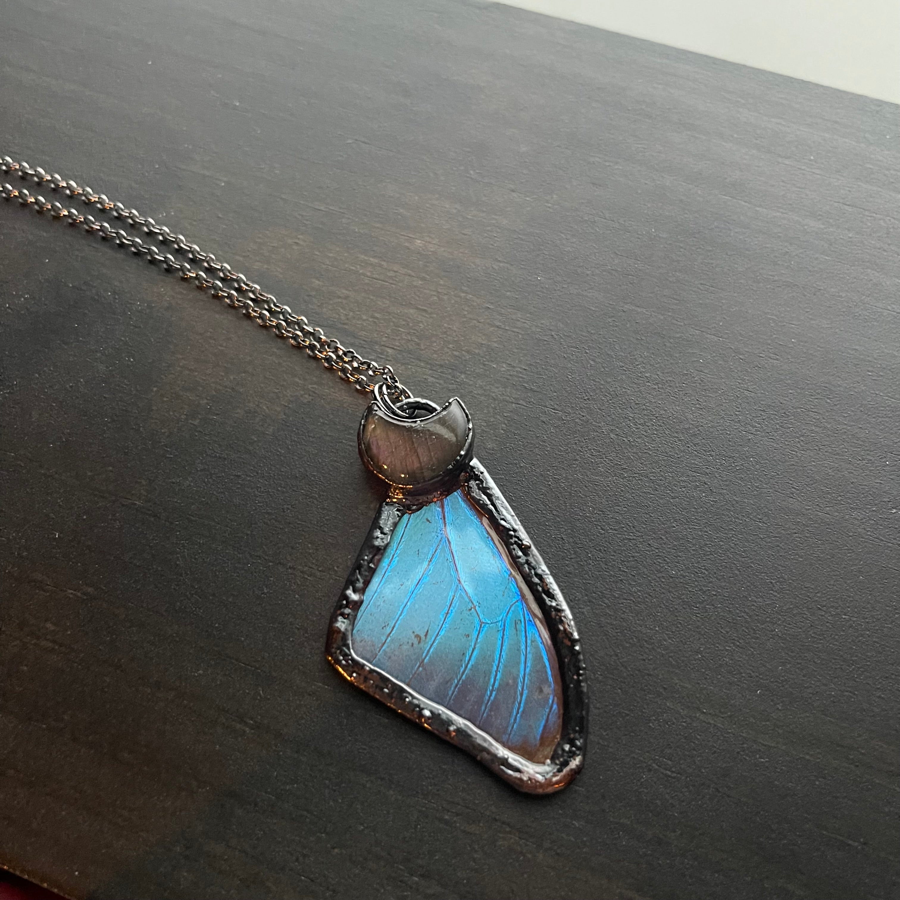 Butterfly Wing and Crystal Necklaces