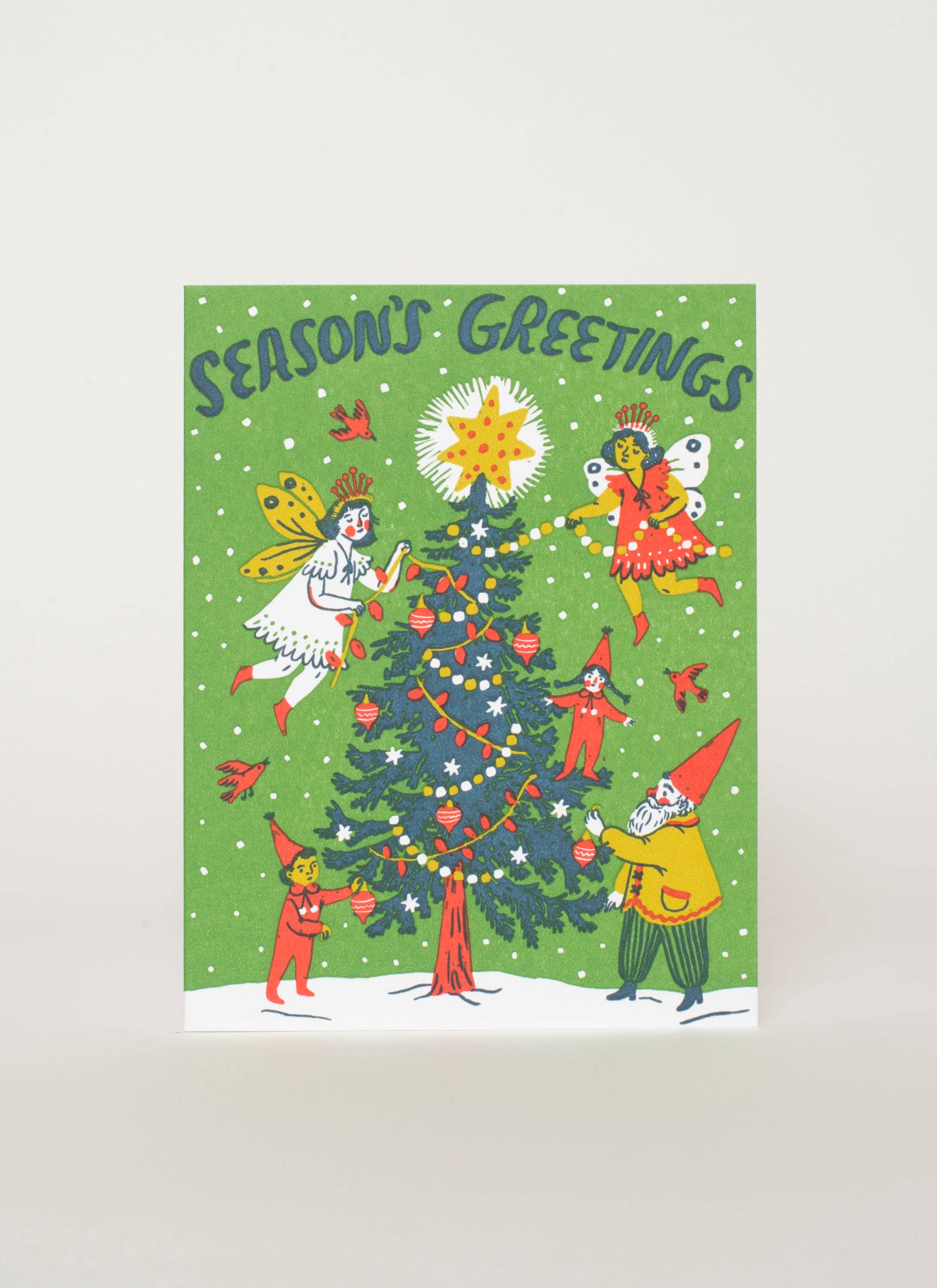 Christmas Fairies Season's Greetings Letterpress Card