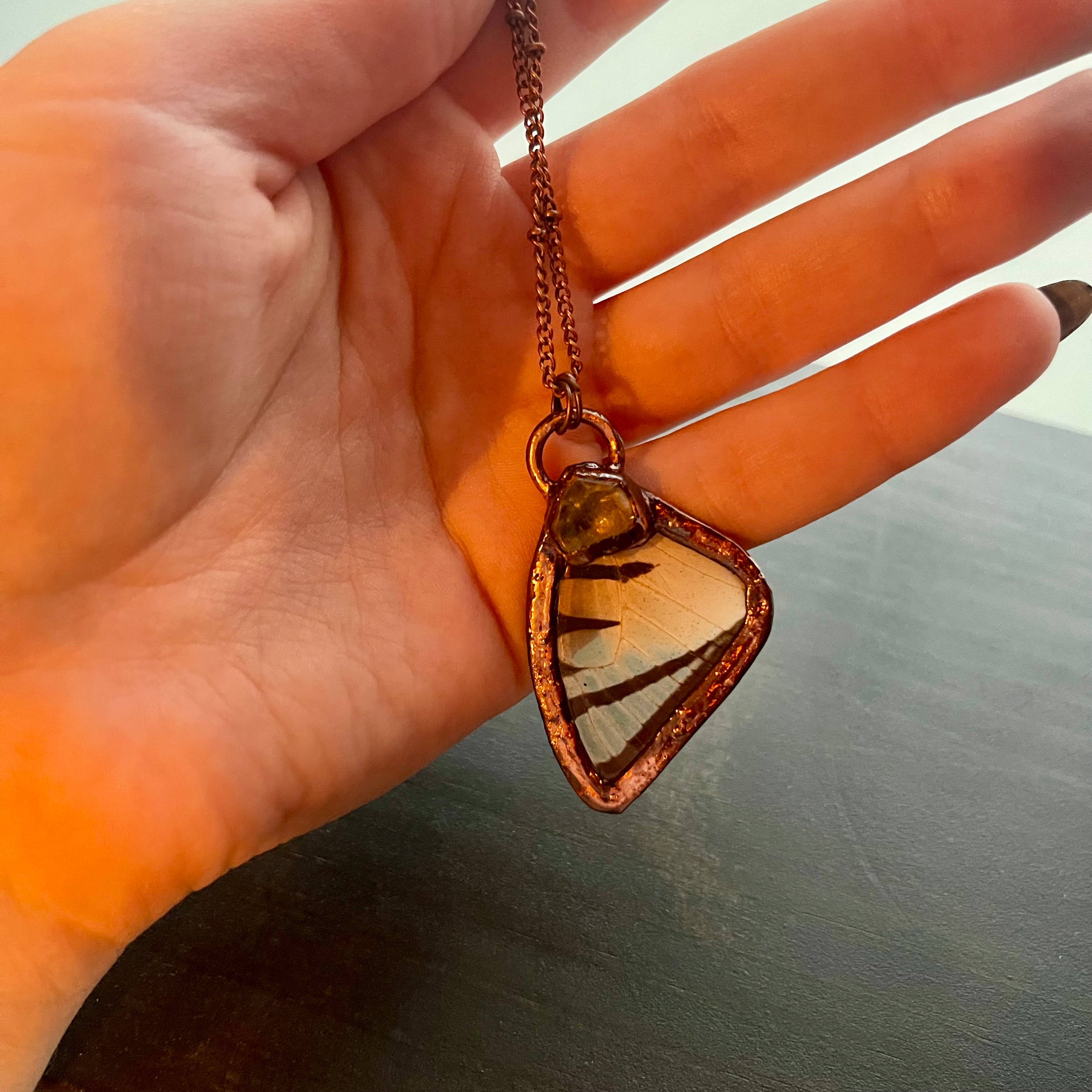 Butterfly Wing and Crystal Necklaces