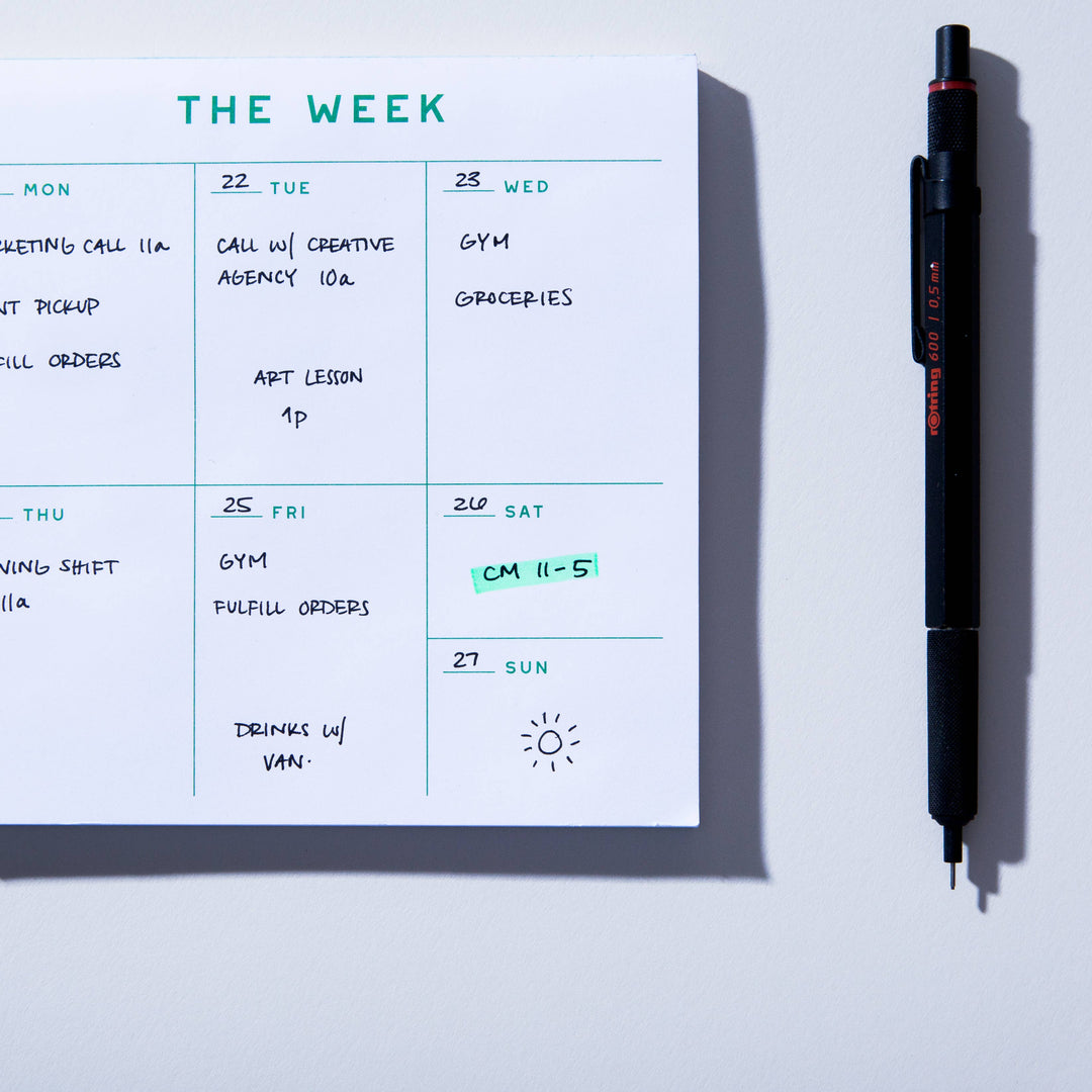 Utilitarian Weekly Planner Notepad - Small