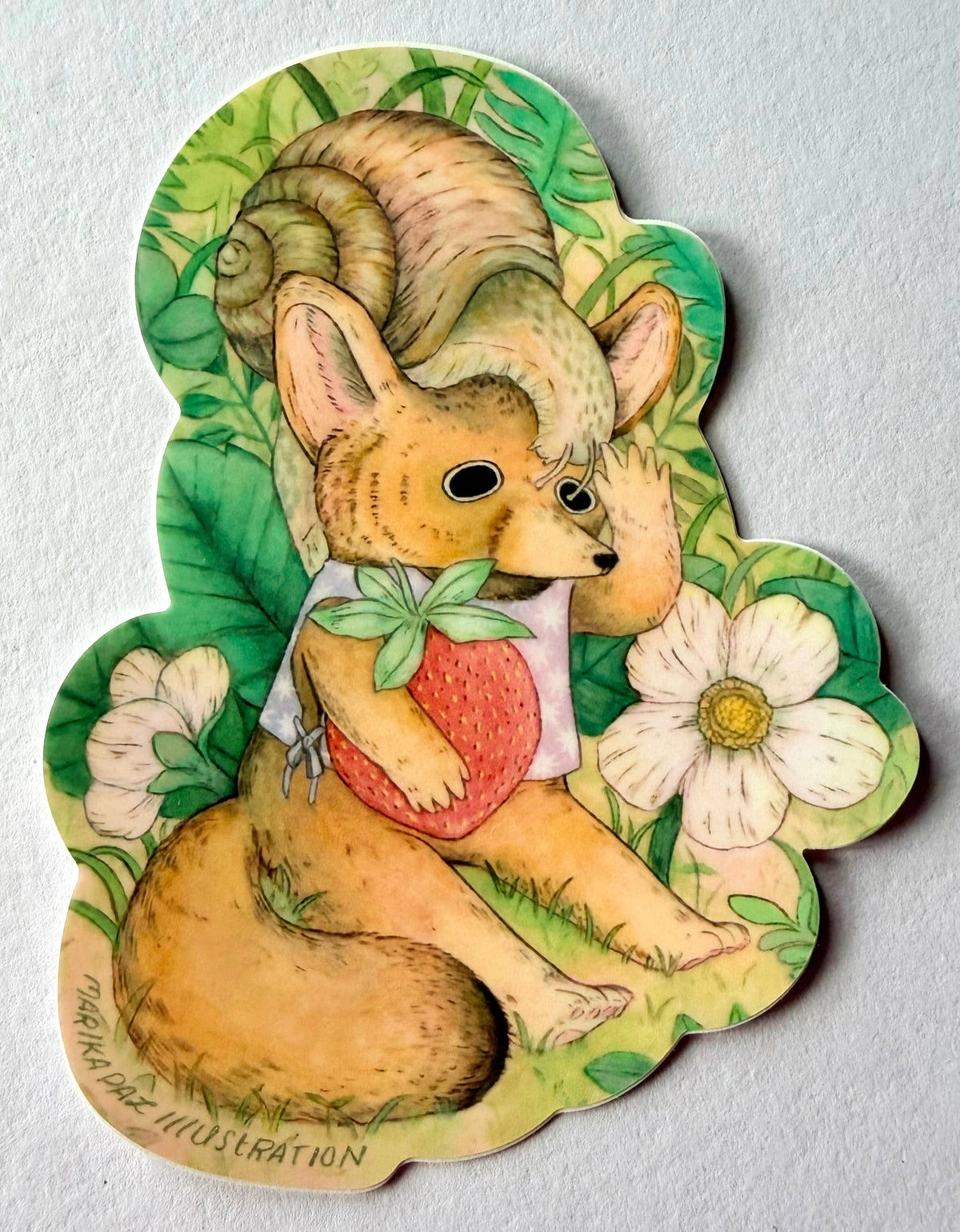 Snail and Fox Friends Sticker