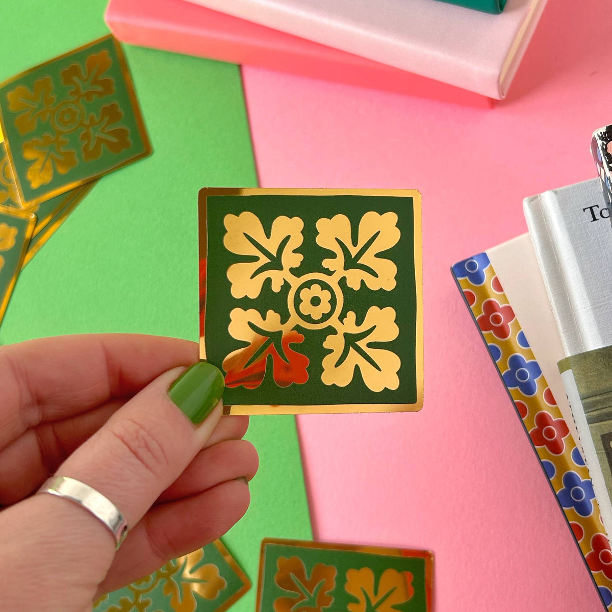 Medieval Leaf Gold Foil Tile Sticker