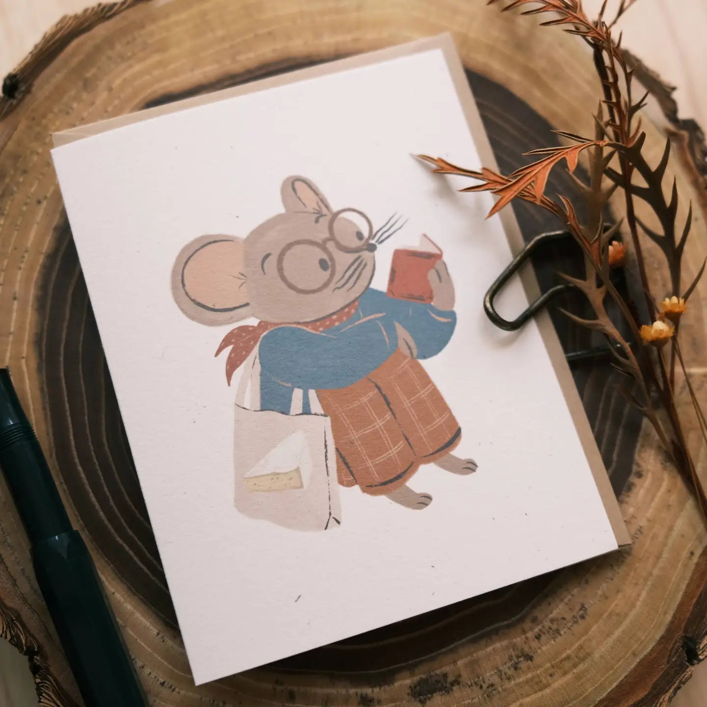 Bookish Mouse Card