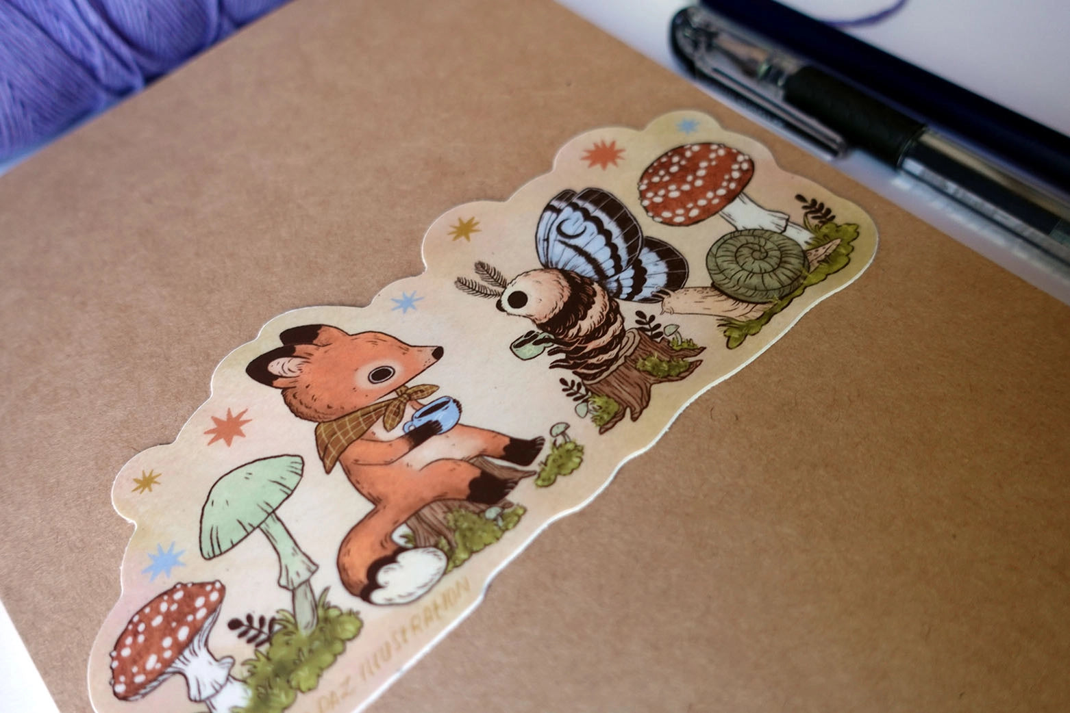 Tea Time on a Stump Sticker