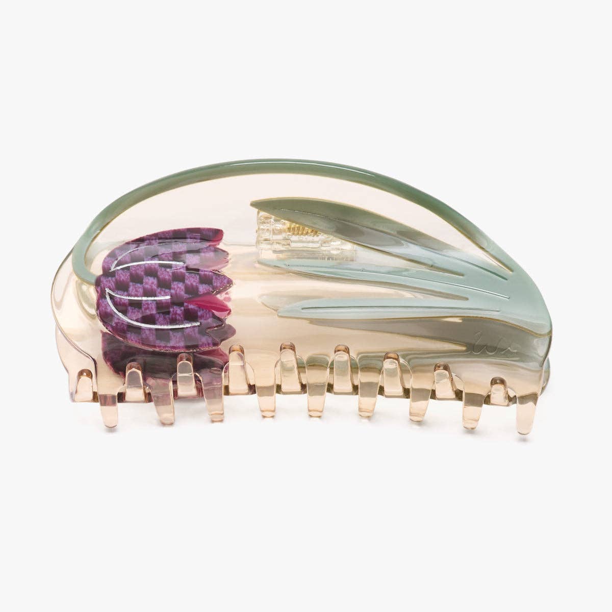 Hair clip with floral design on a white background